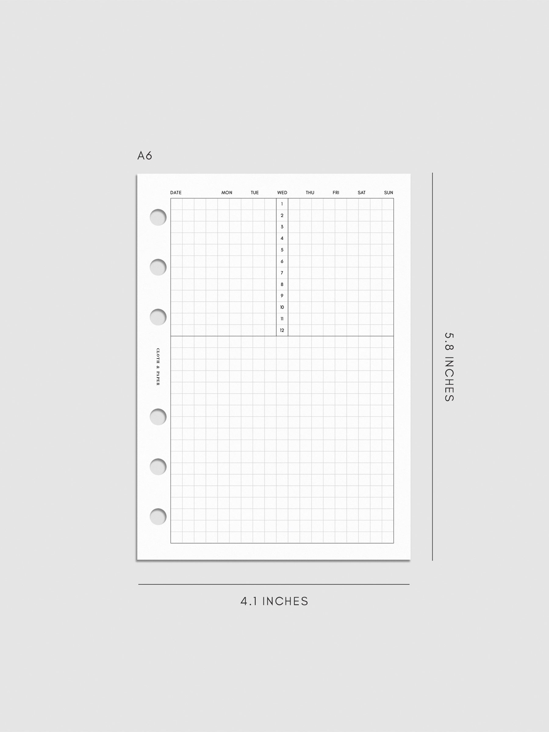 Digital mockup of insert in A6.