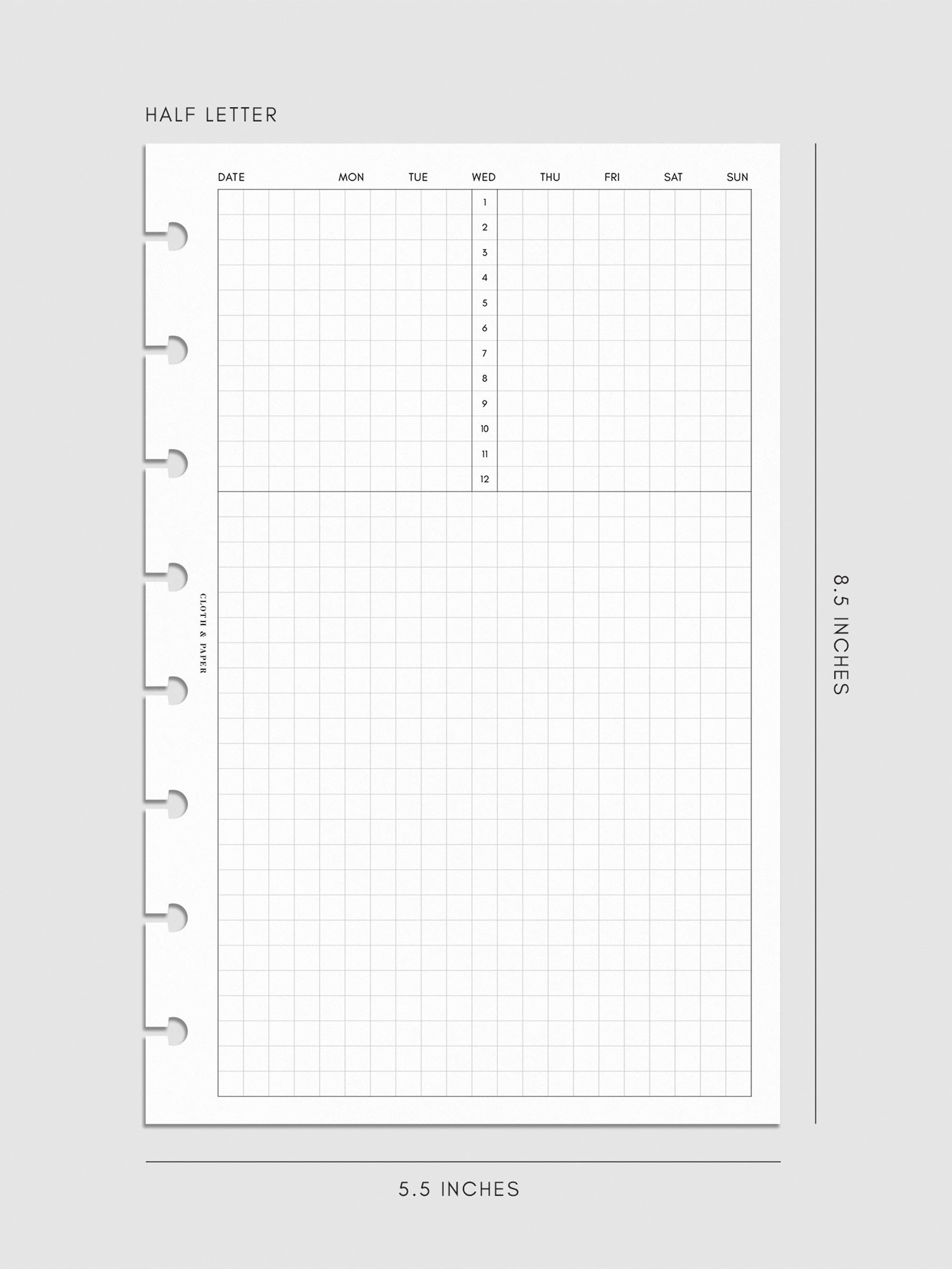 Digital mockup of insert in Half Letter.