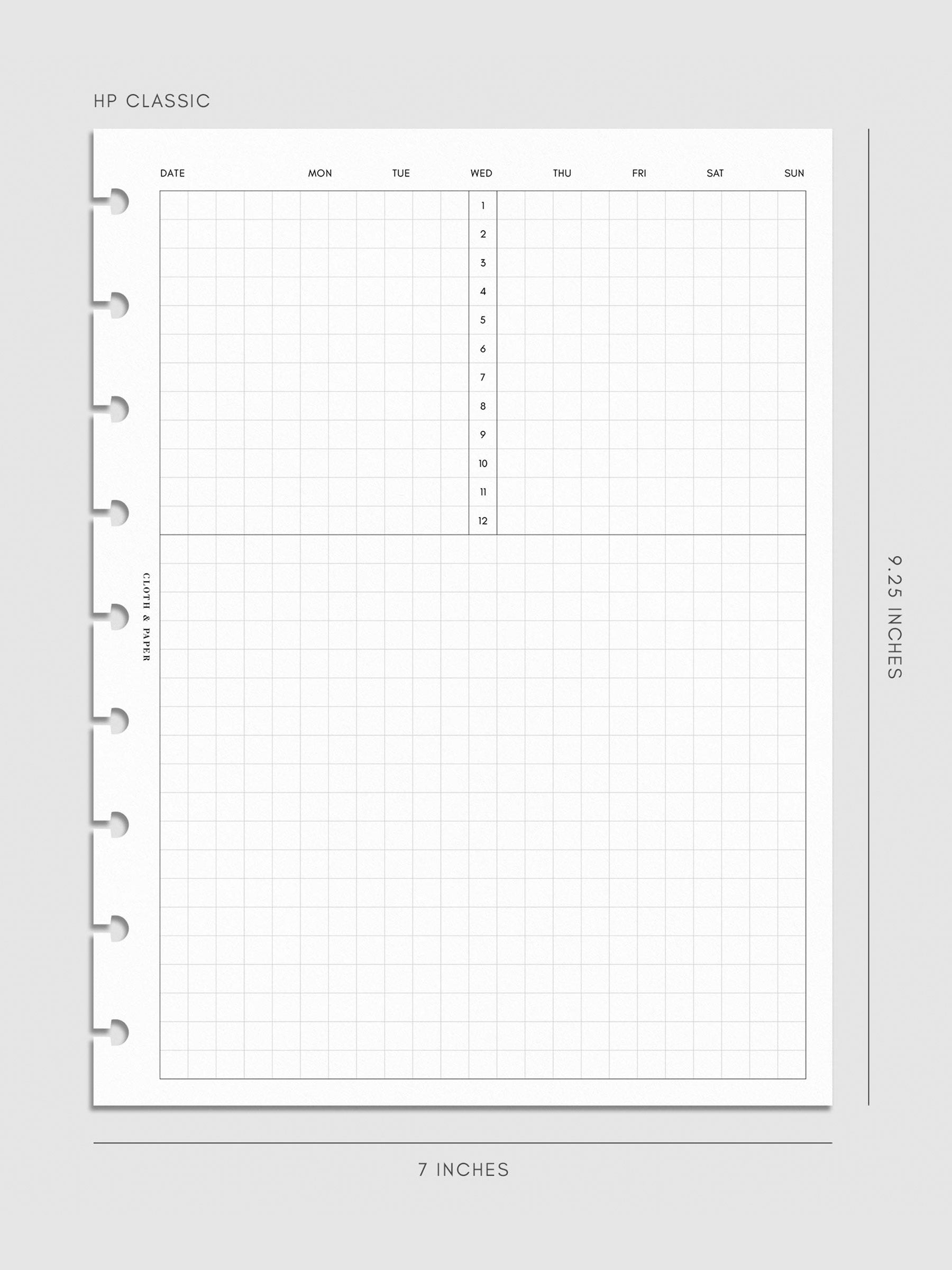 Digital mockup of insert in HP Classic.