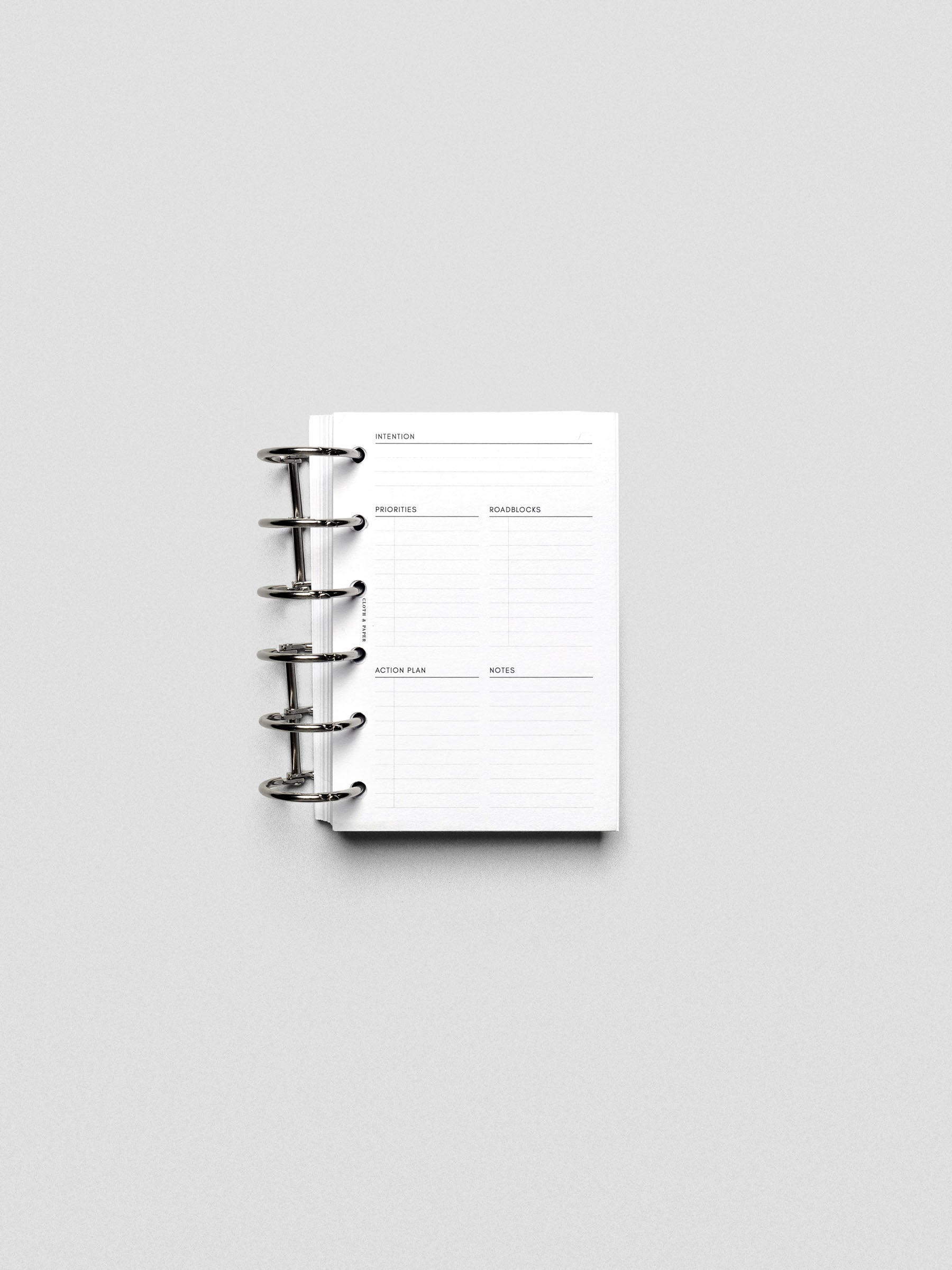 Daily Intention Planner Inserts show blank in Pocket size ring bound.