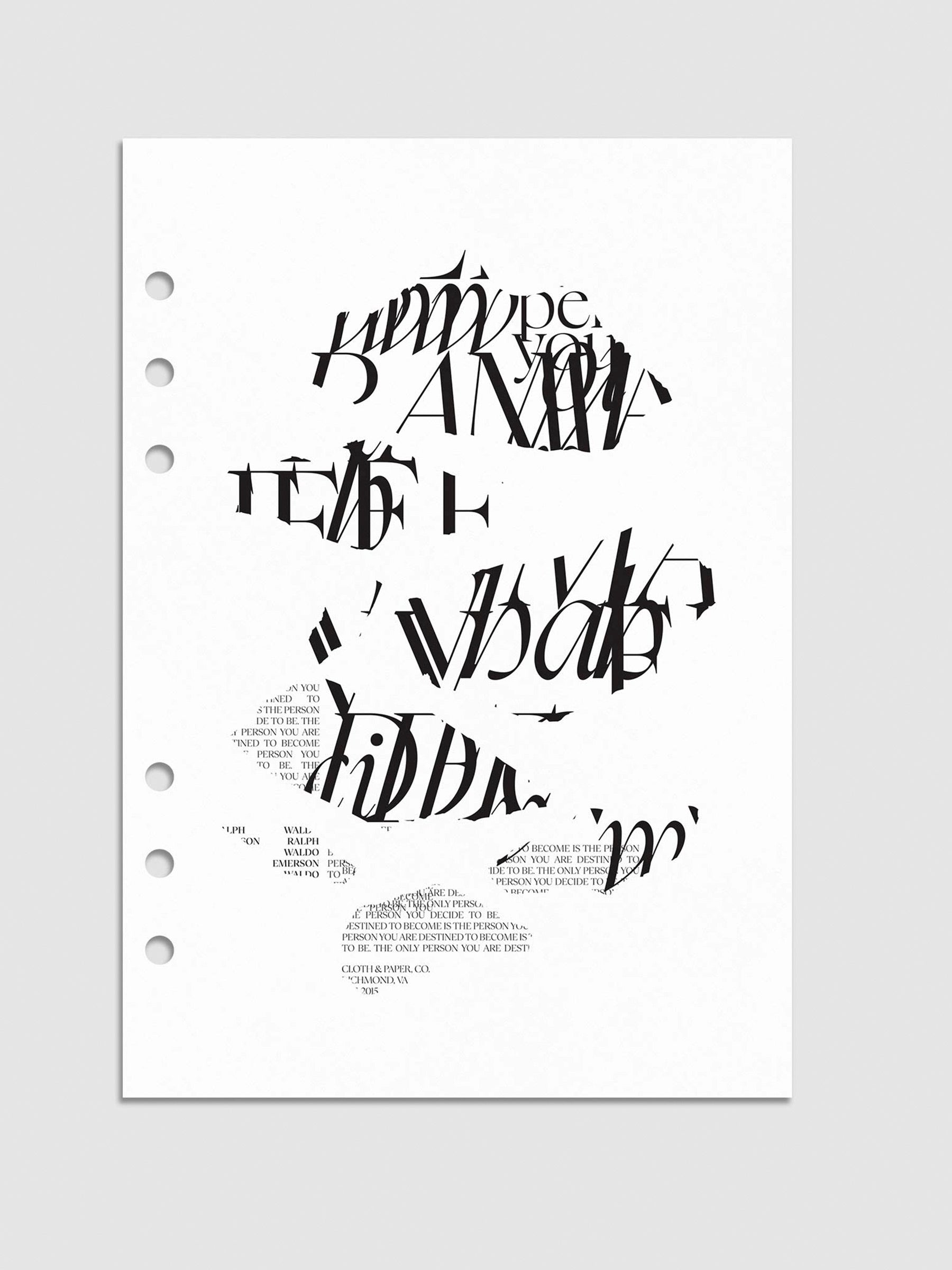 Decide to Be Dashboard, Cloth and Paper. Digital mockup of dashboard in A5.