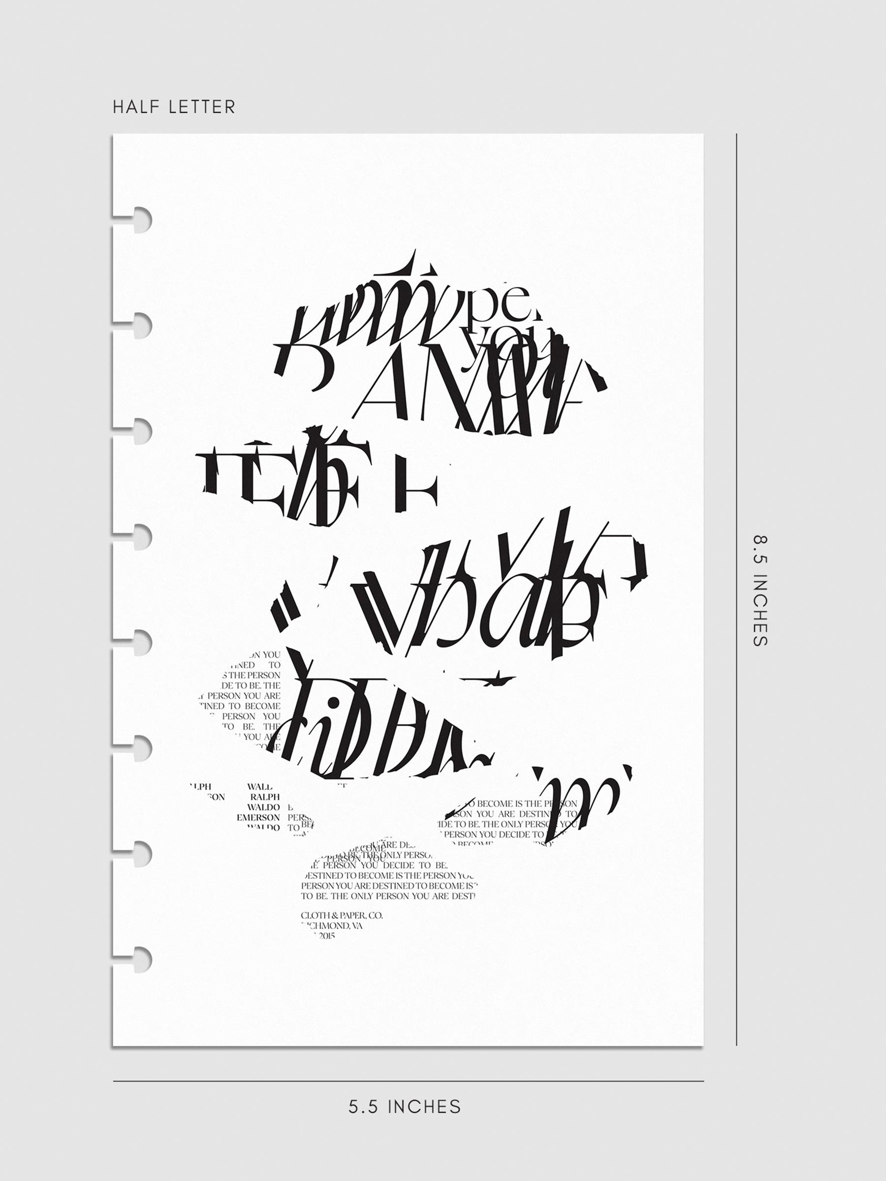 Dashboard in Half Letter shown on a neutral background.