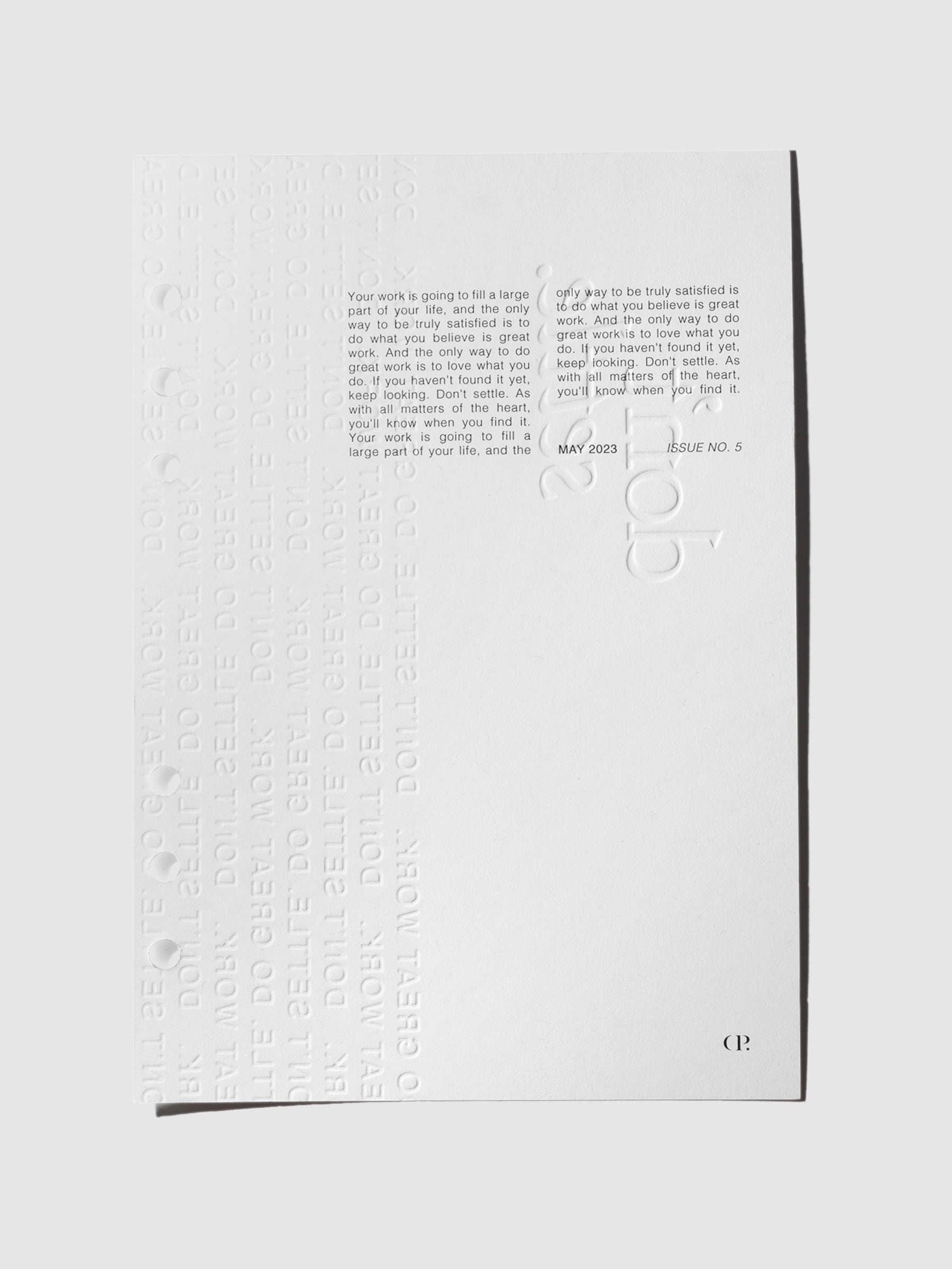 Don't Settle Planner Dashboard, Cloth and Paper. Dashboard displayed on a neutral background.