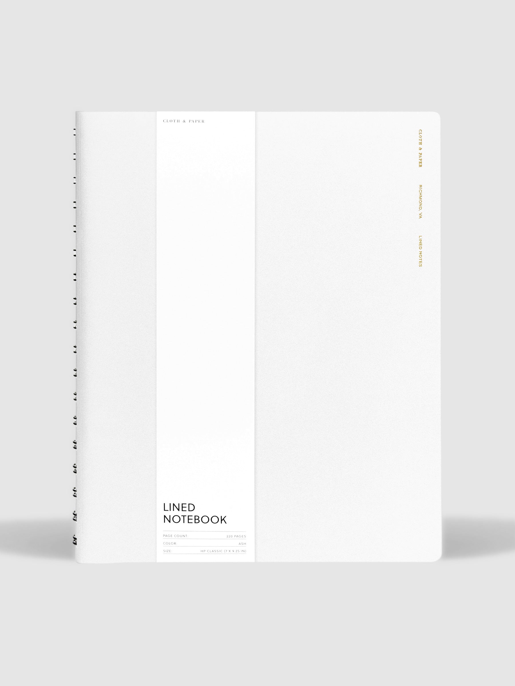 HP Classic notebook displayed with its packaging on a neutral background. Color shown is Ash.