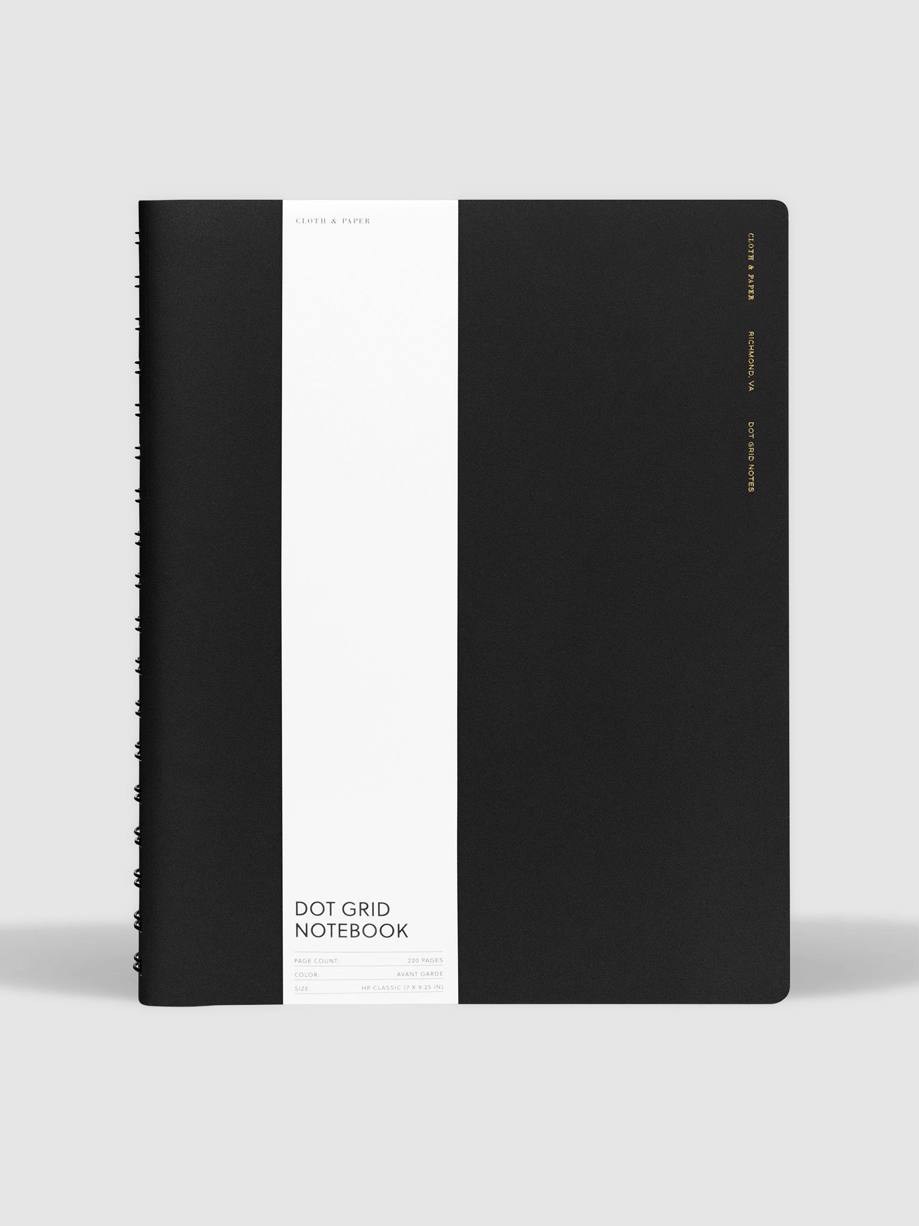 España Spiral Notebook, Cloth and Paper. HP Classic notebook displayed with its packaging on a neutral background. Color shown is Avant Garde.