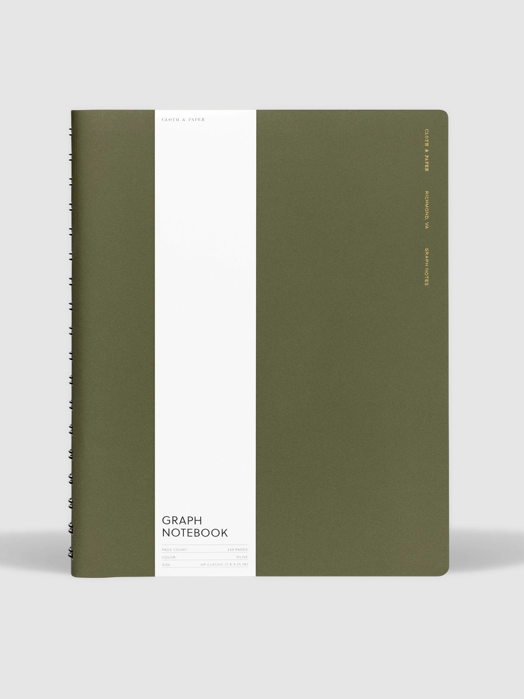 HP Classic notebook displayed with its packaging on a neutral background. Color shown is Olive.