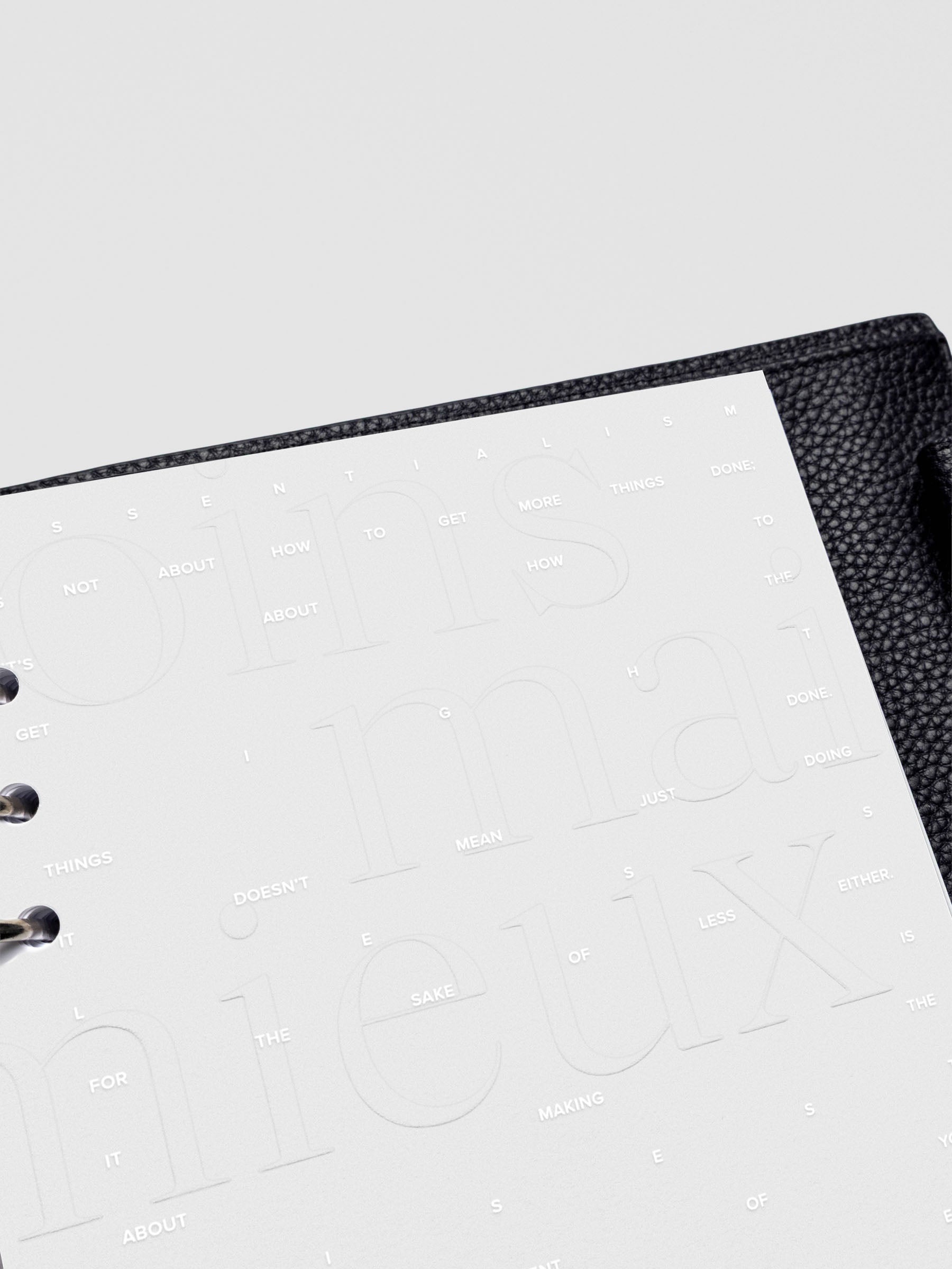 Close up of the Essentialism Dashboard Duo in size A5.