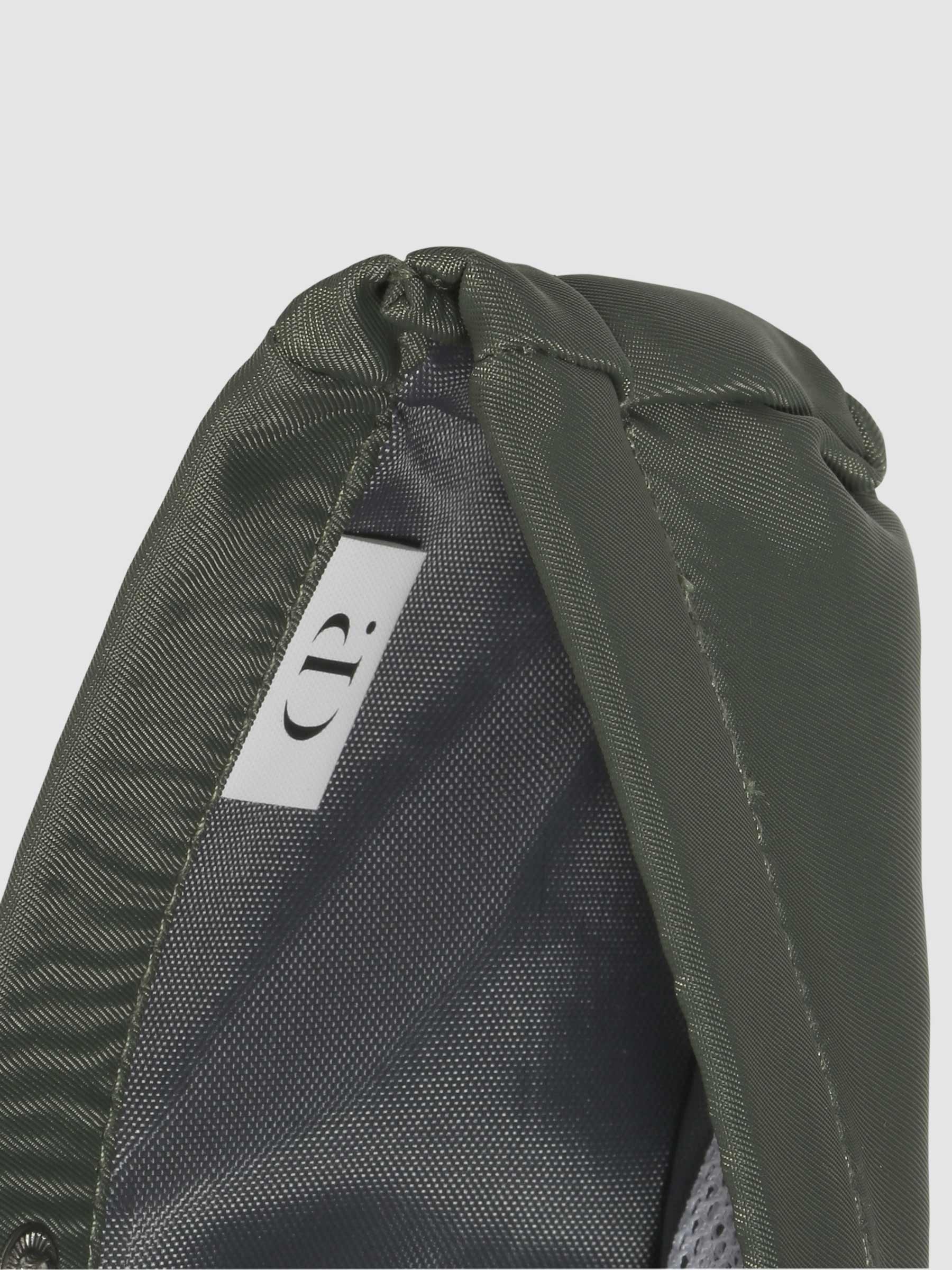 Closeup of Cloth and Paper logo inside Olive liner.