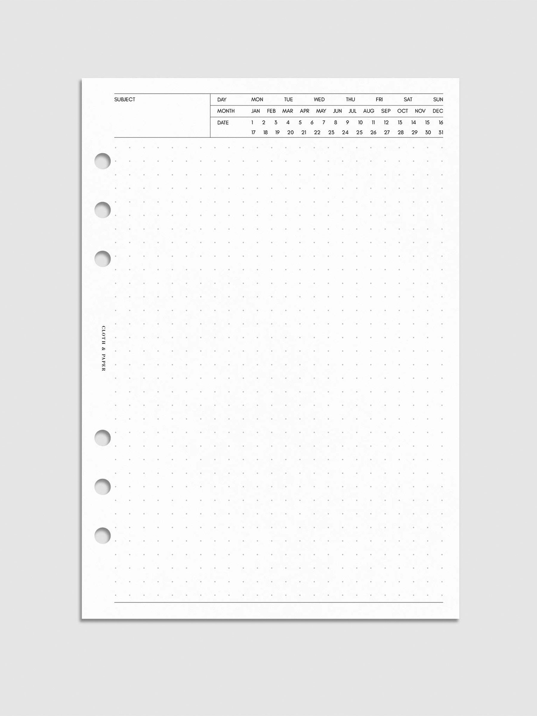 Digital mockup of insert in A5.