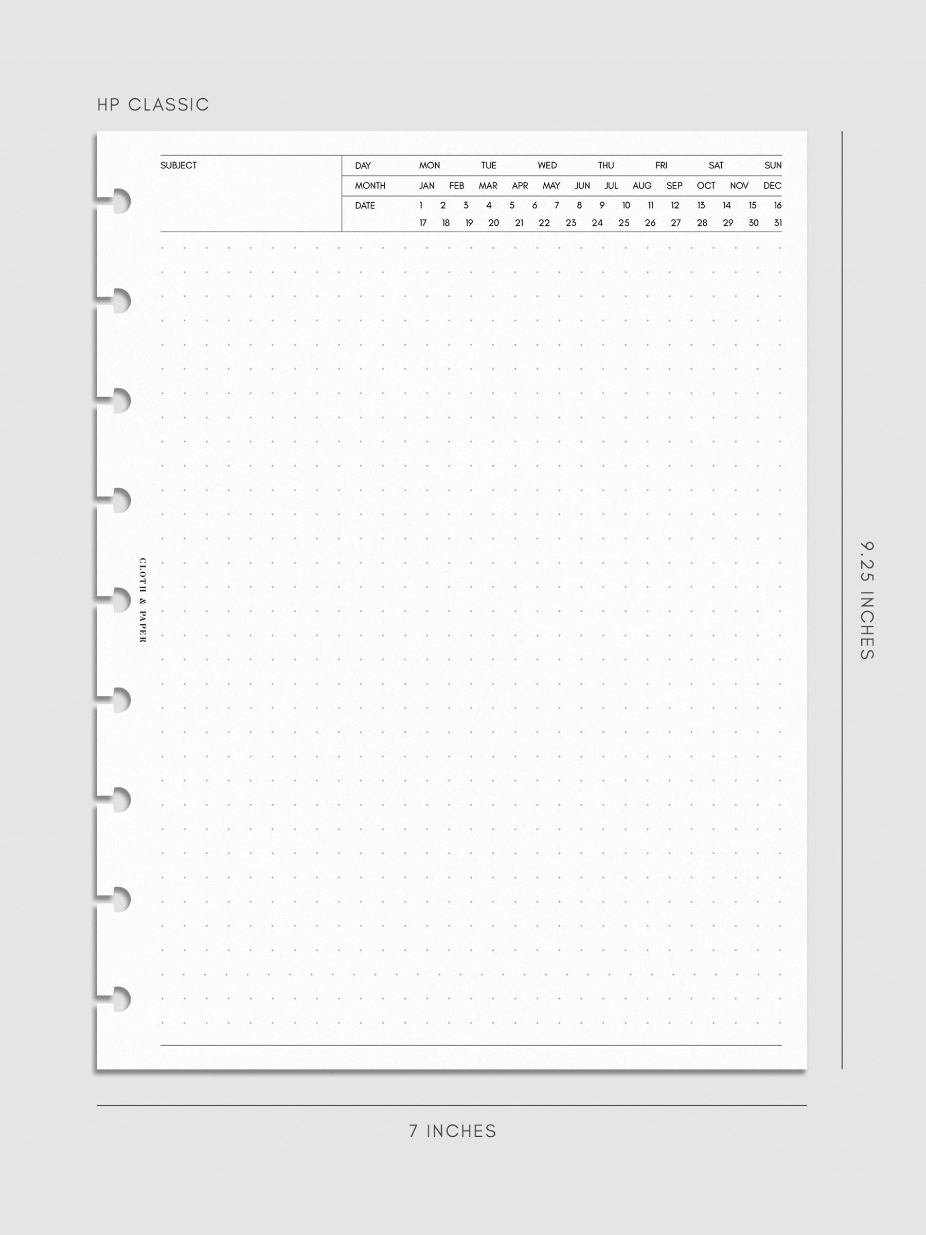Digital mockup of insert in HP Classic.