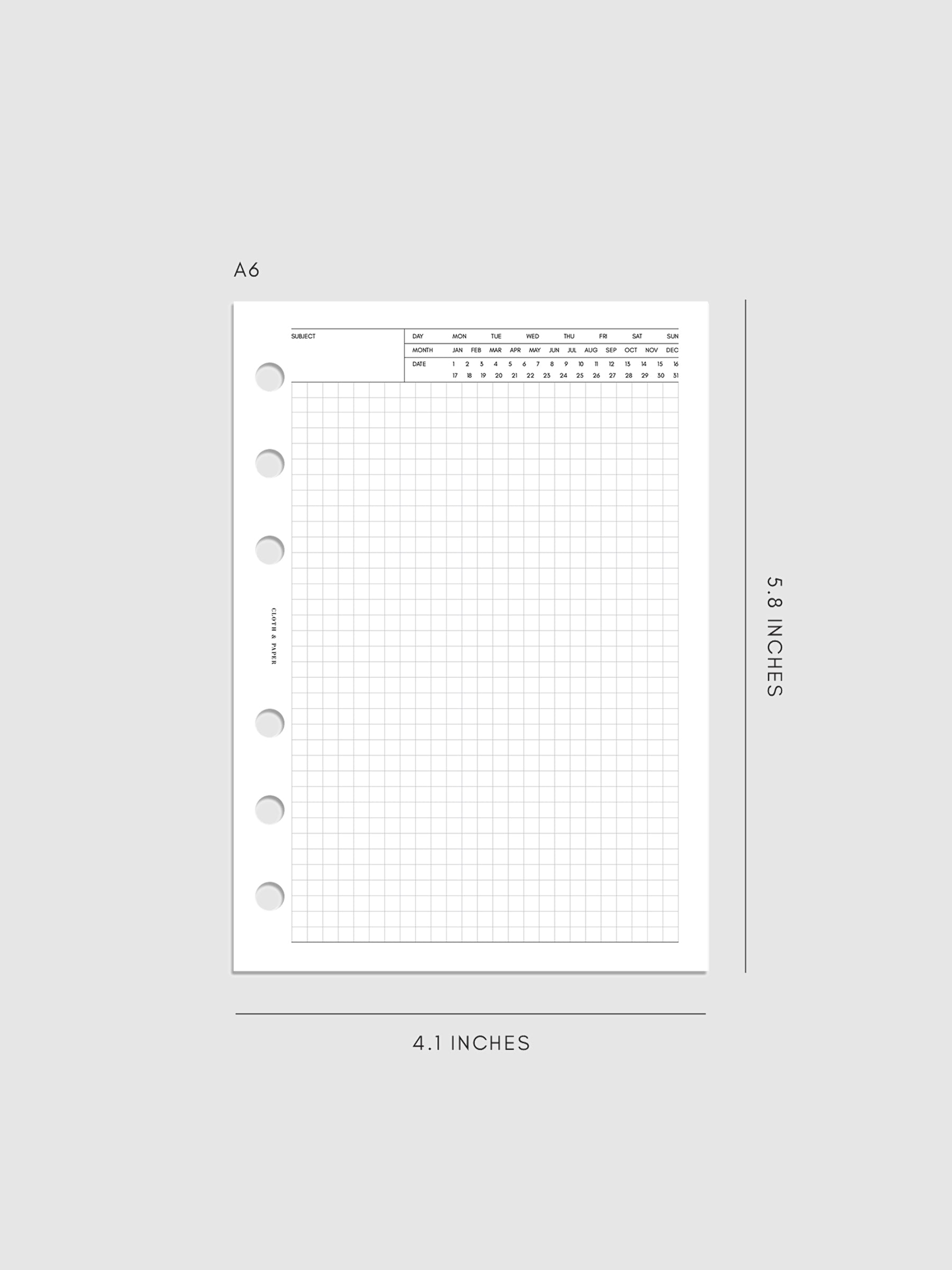 Executive Note Inserts | Graph Paper A6