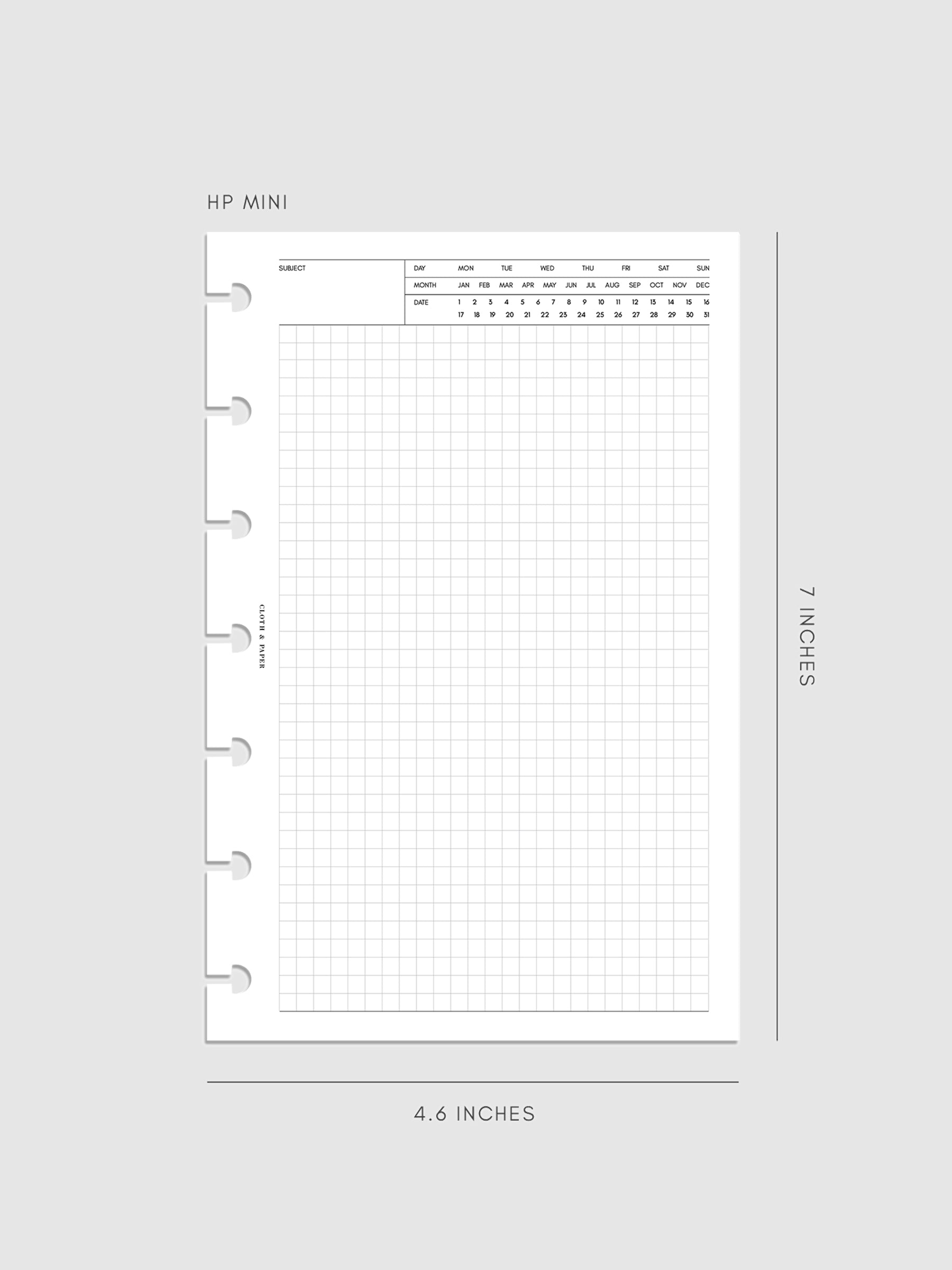 Executive Note Inserts | Graph Paper HP mini