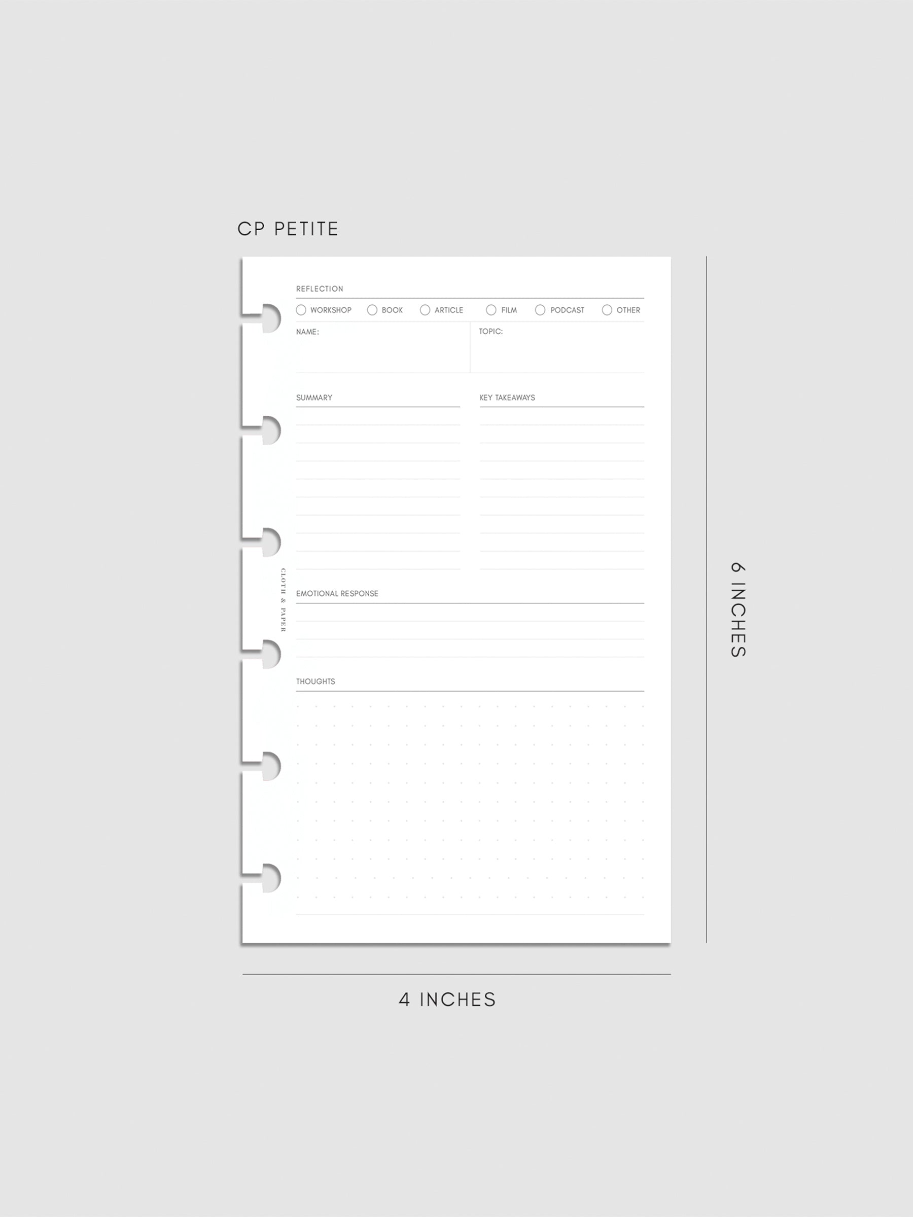 Digital mockup of insert sized CP Petite.
