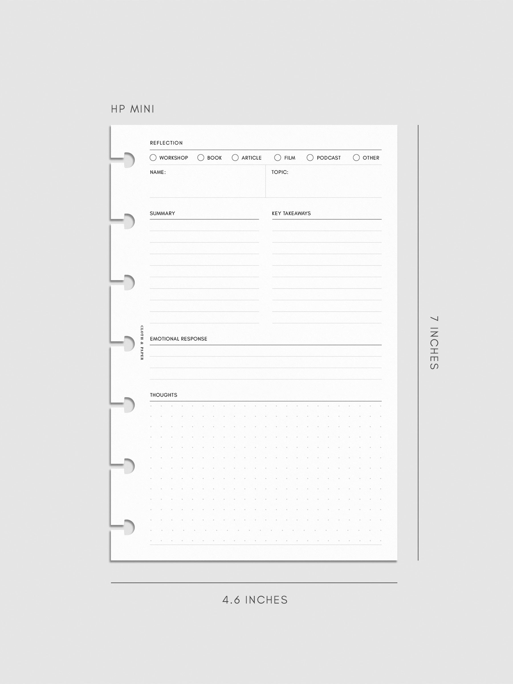 Digital mockup of insert sized HP Mini.