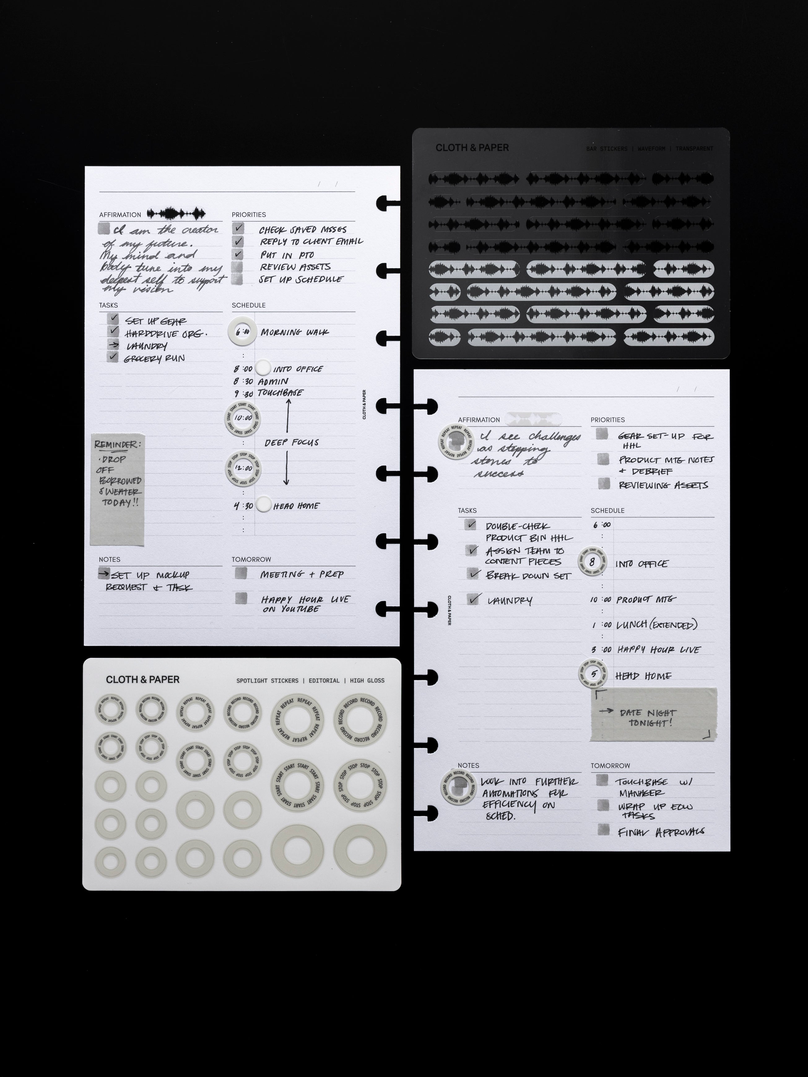 Cloth & Paper February 2026 Intention Box Inserts and Stickers