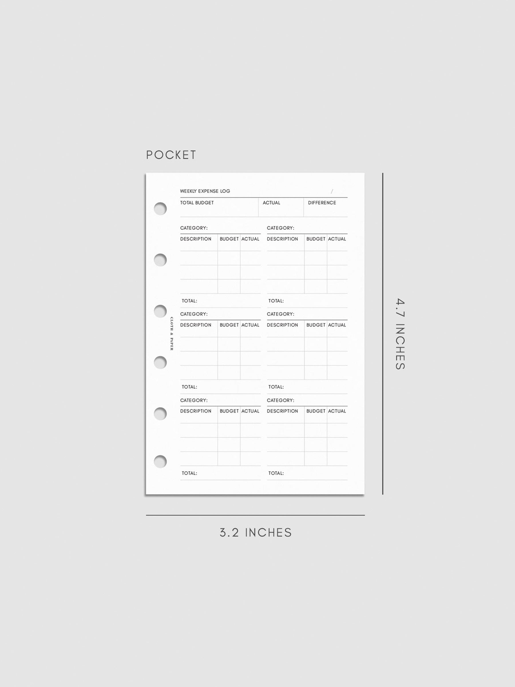 Digital mockup of the Financial Planning Insert | Second Edition. Size shown is Pocket.