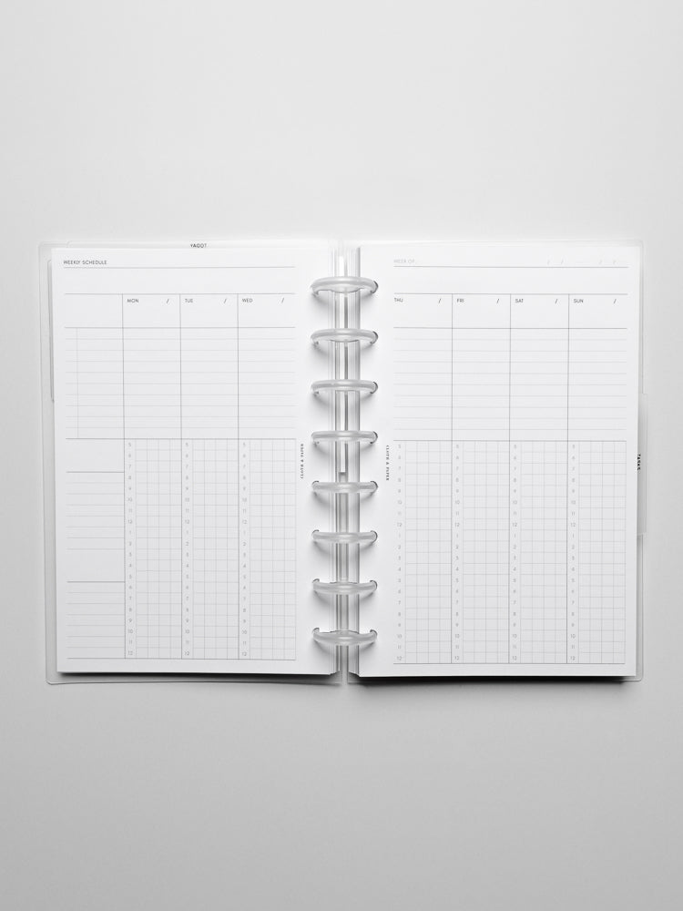 Weekly Scheduling Planner Inserts in the size Half Letter.