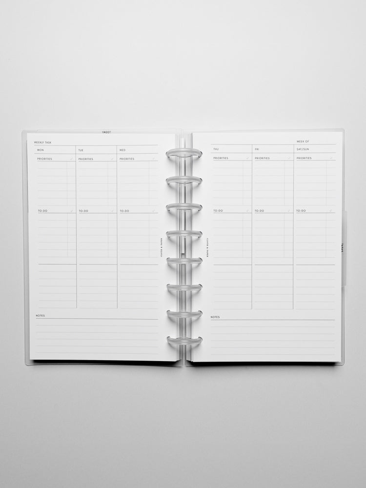Weekly Admin Planner Inserts and Graph Notes Planner Inserts in the size Half Letter.