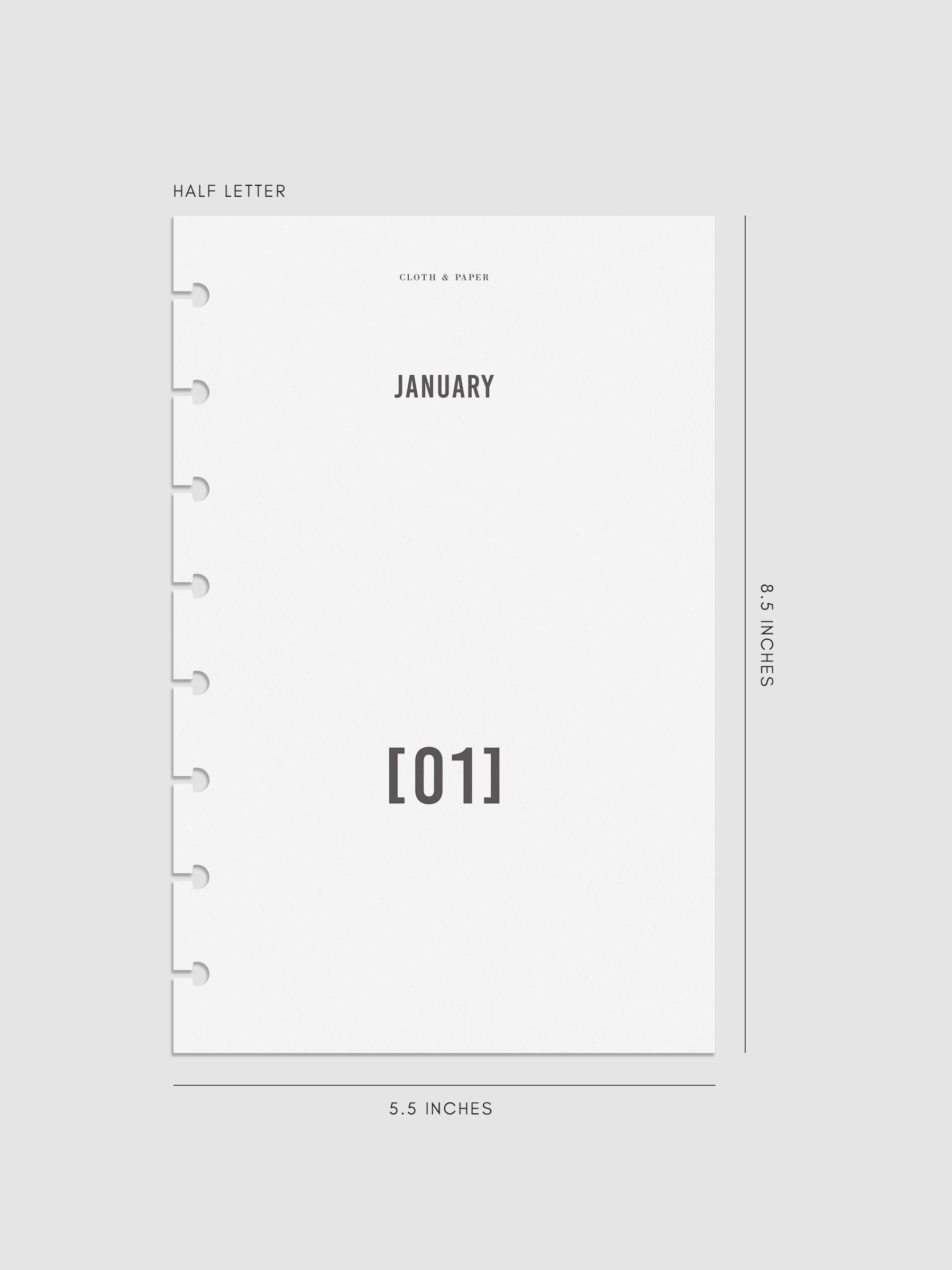 Digital mockup of dashboard in Half Letter.