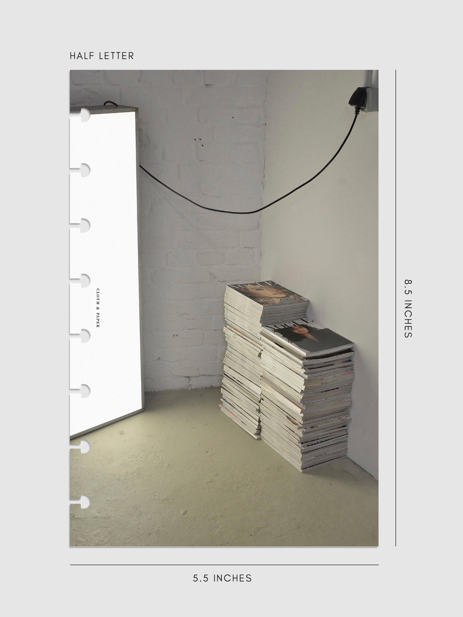 Digital mockup of dashboard in Half Letter sizing.