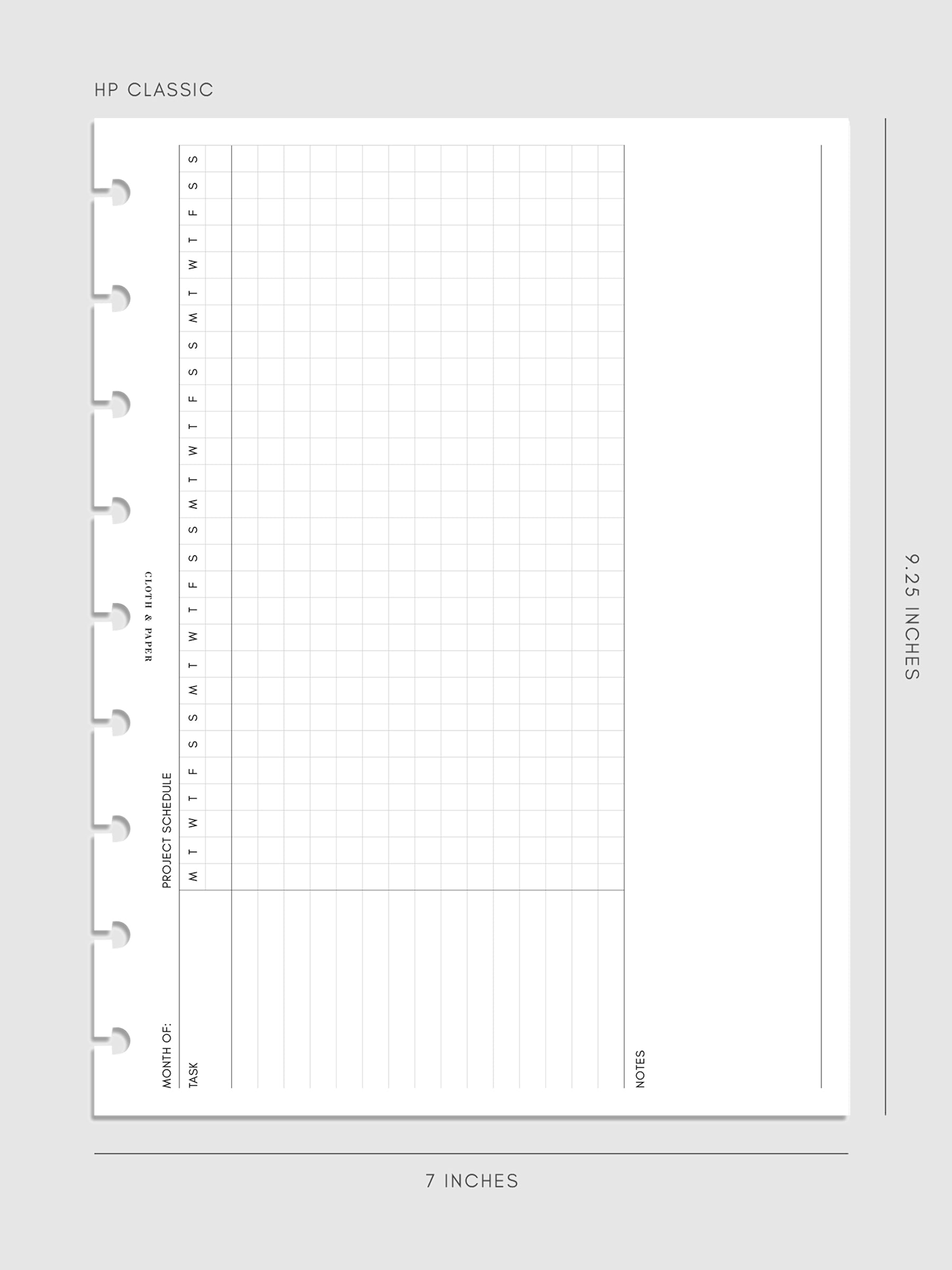 Gantt Chart Planner Inserts | Refreshed Layout