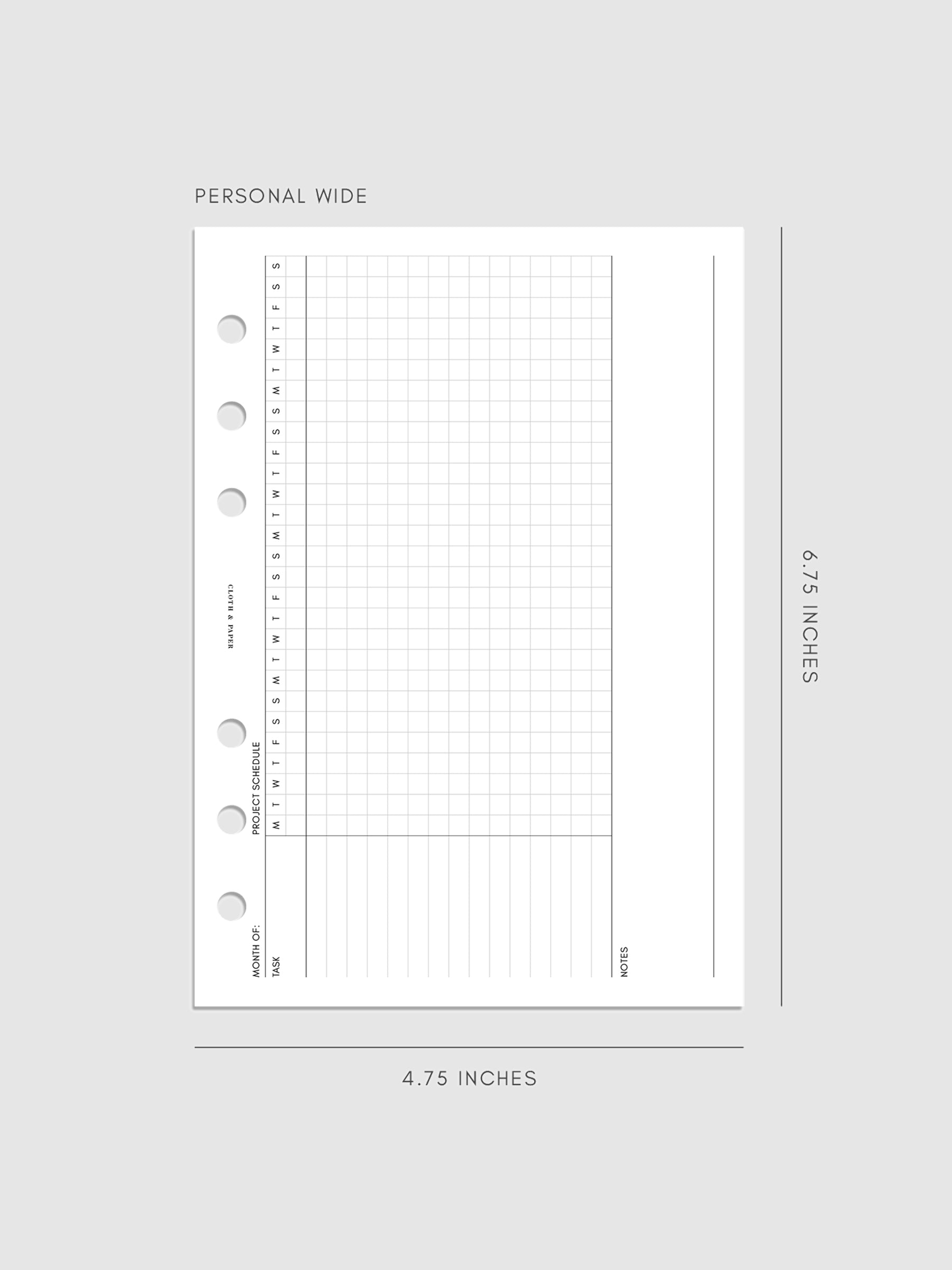 Gantt Chart Planner Inserts | Refreshed Layout