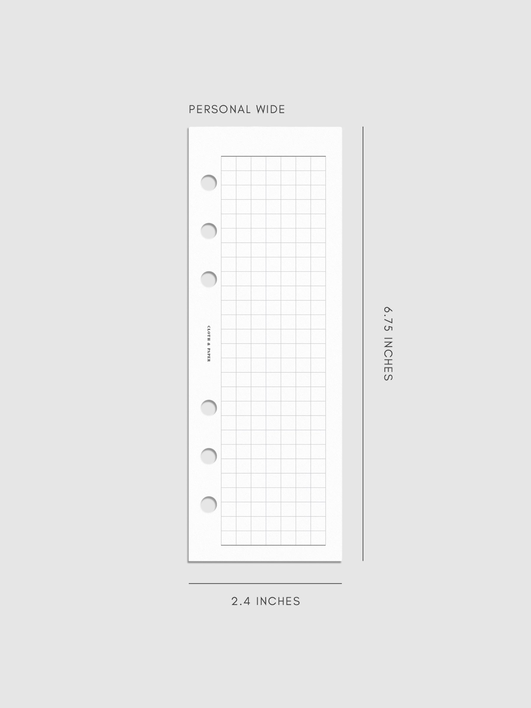 Digital mockup of inserts in Personal Wide.