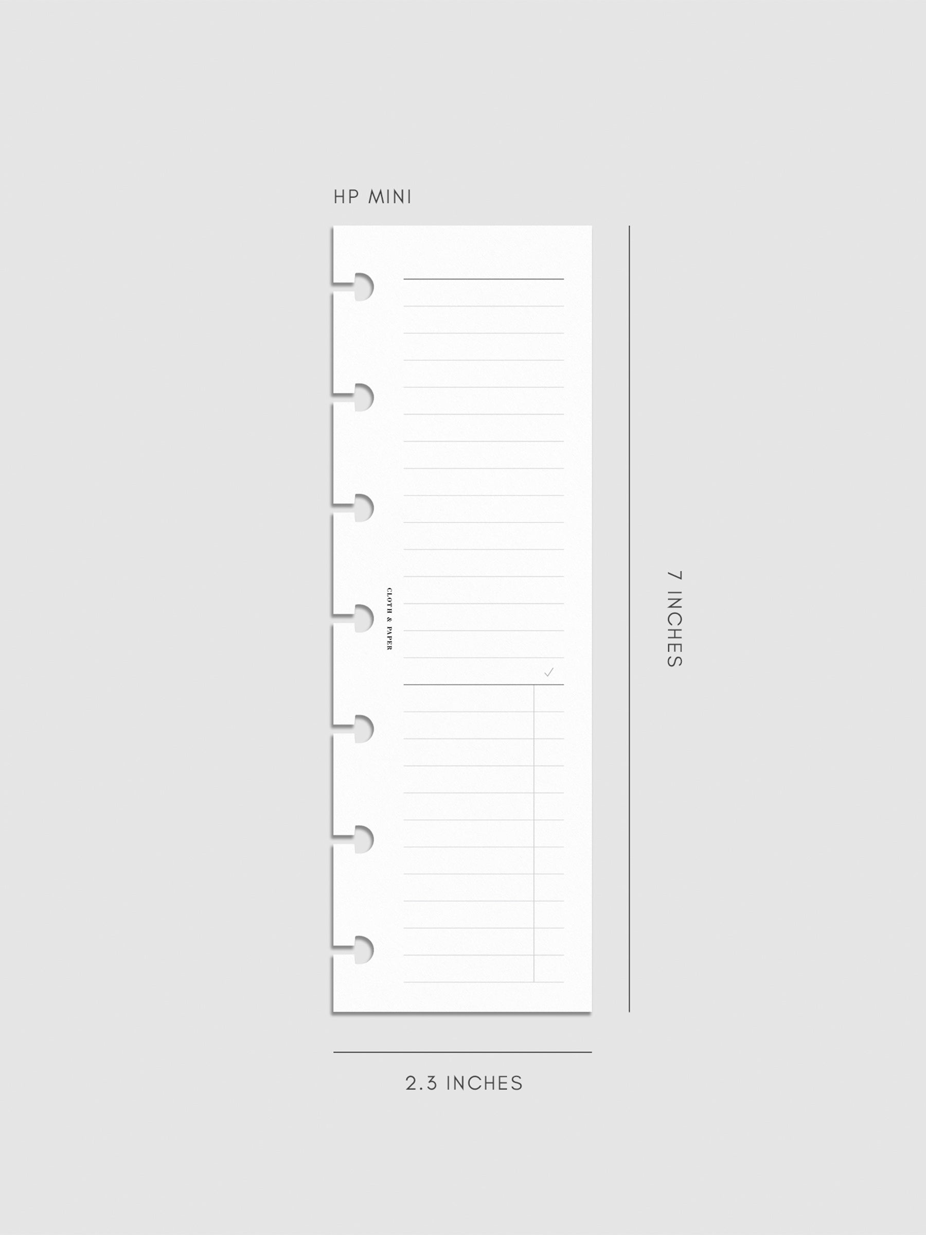 Digital mockup of insert on a neutral background. Size shown is HP Mini.