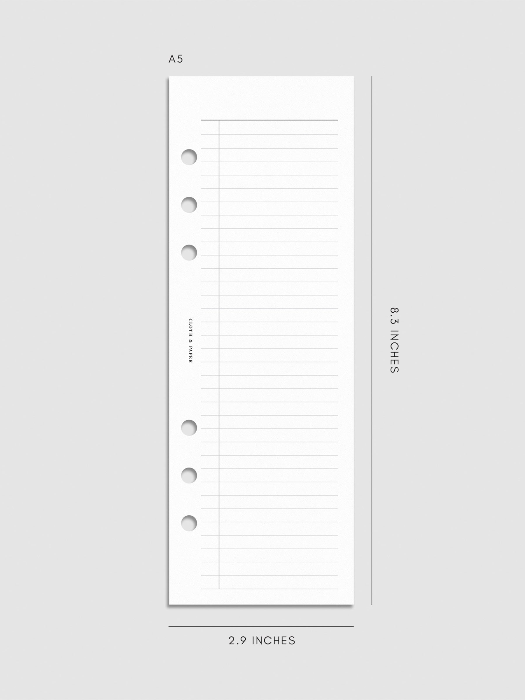 Digital mockup of insert in A5 sizing.