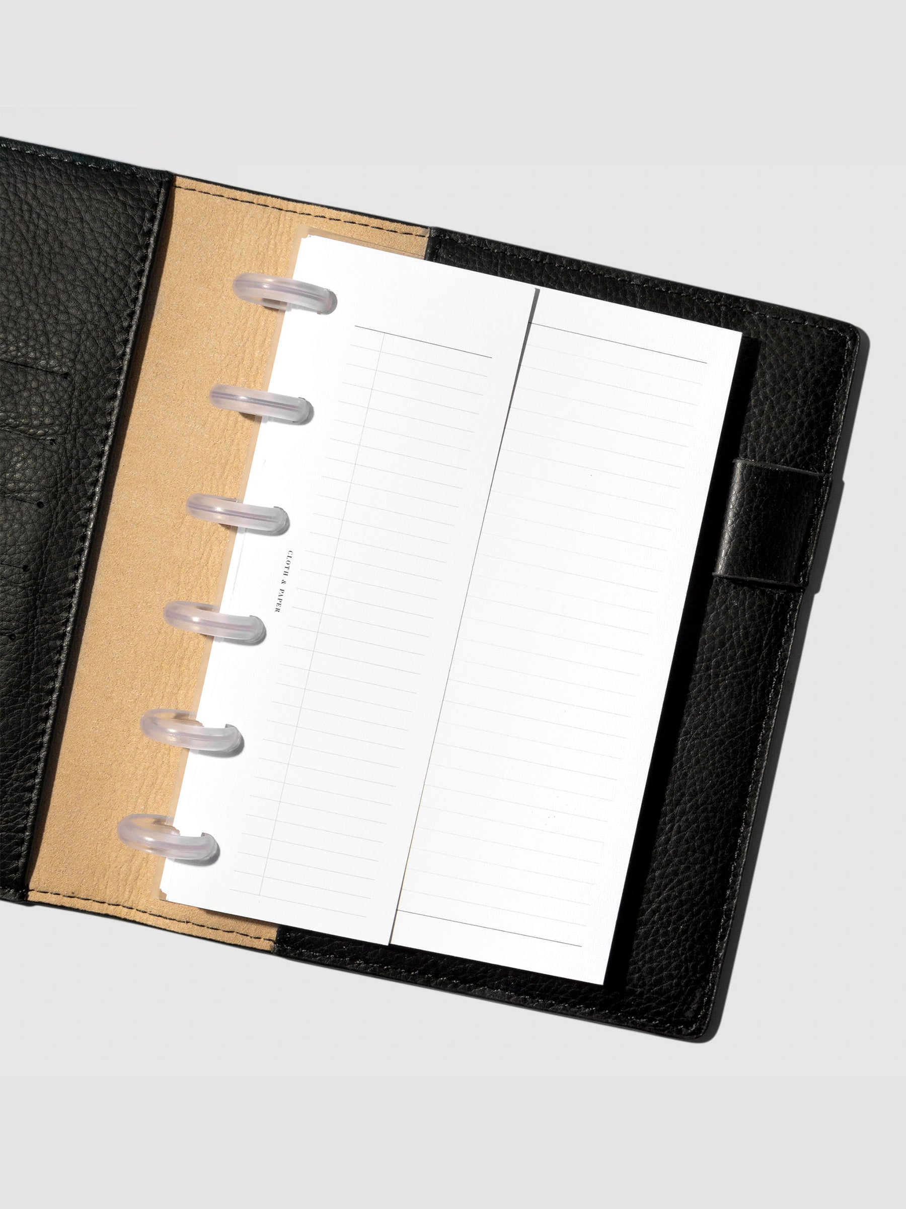 Insert in use inside a discbound planner system. Size shown is A5.