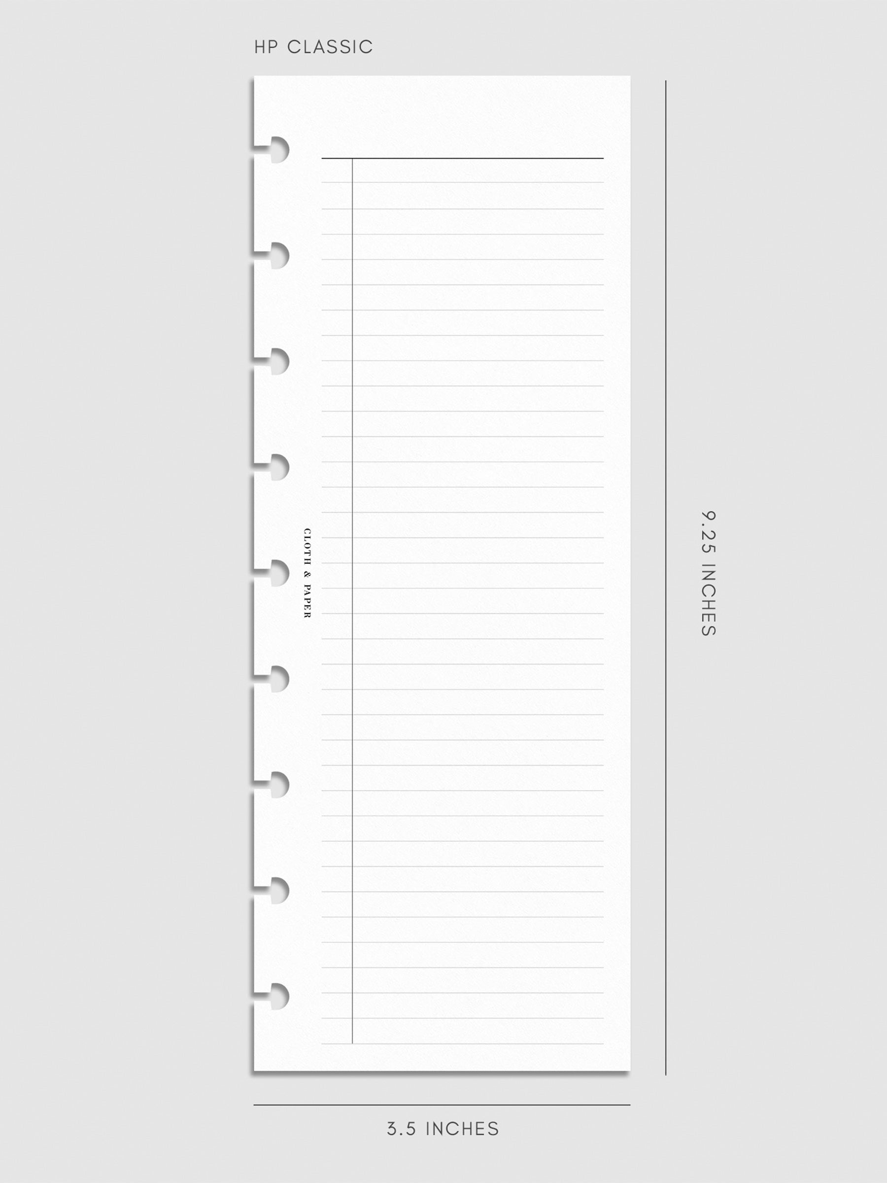 Digital mockup of insert in HP Classic sizing.