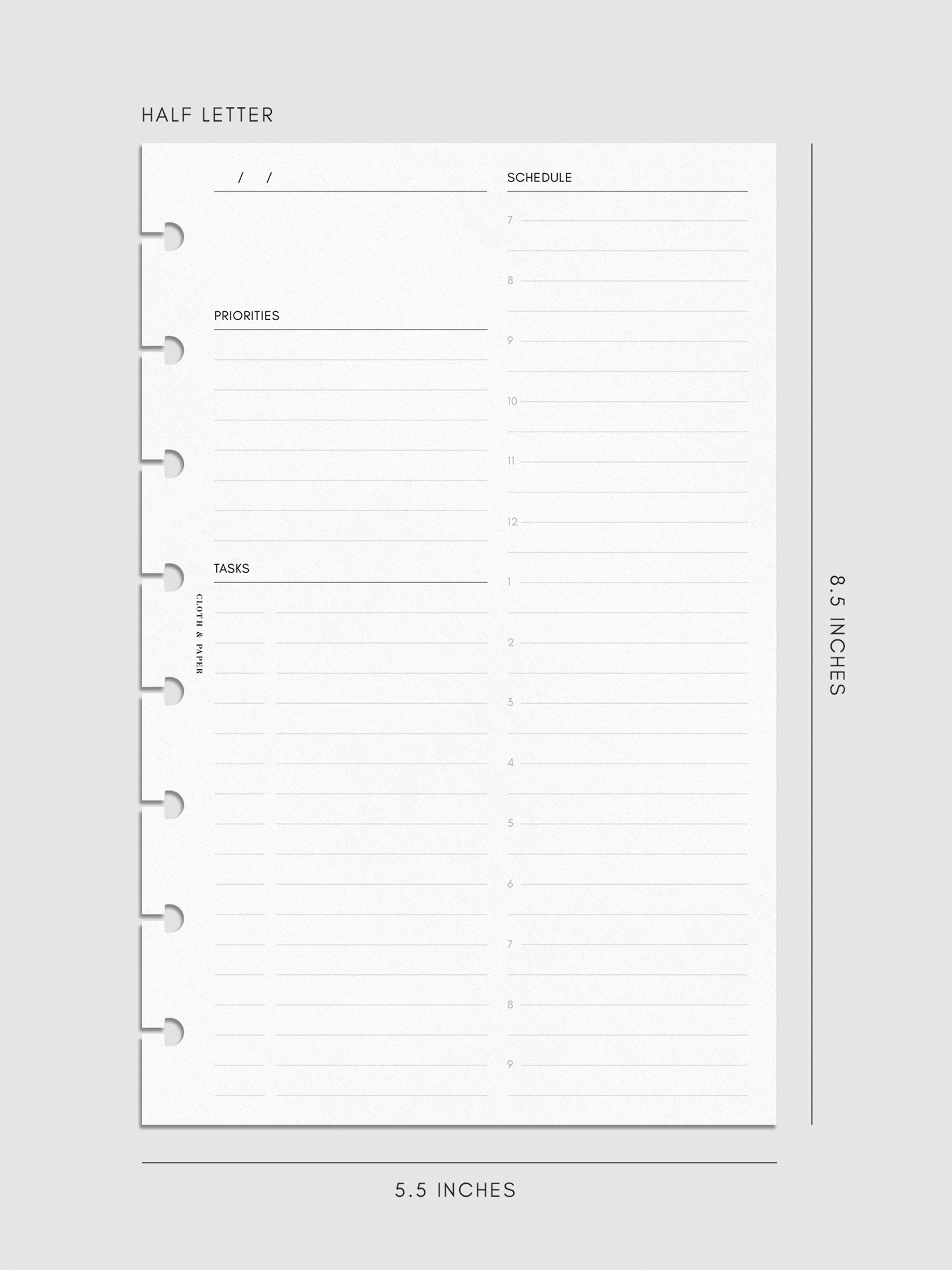 Digital Half Letter insert mockup displayed on a gray background.