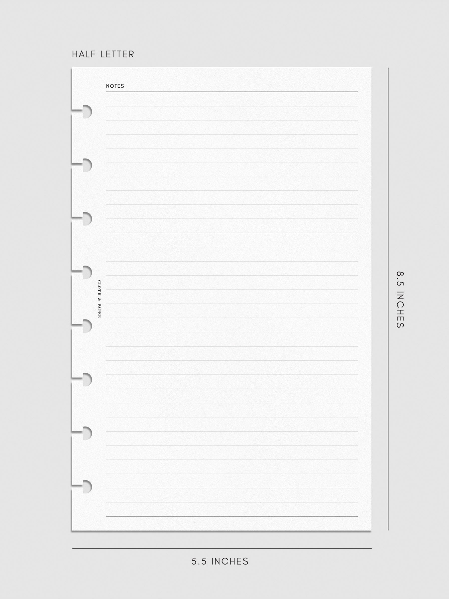 Digital Half Letter insert mockup displayed on a gray background.