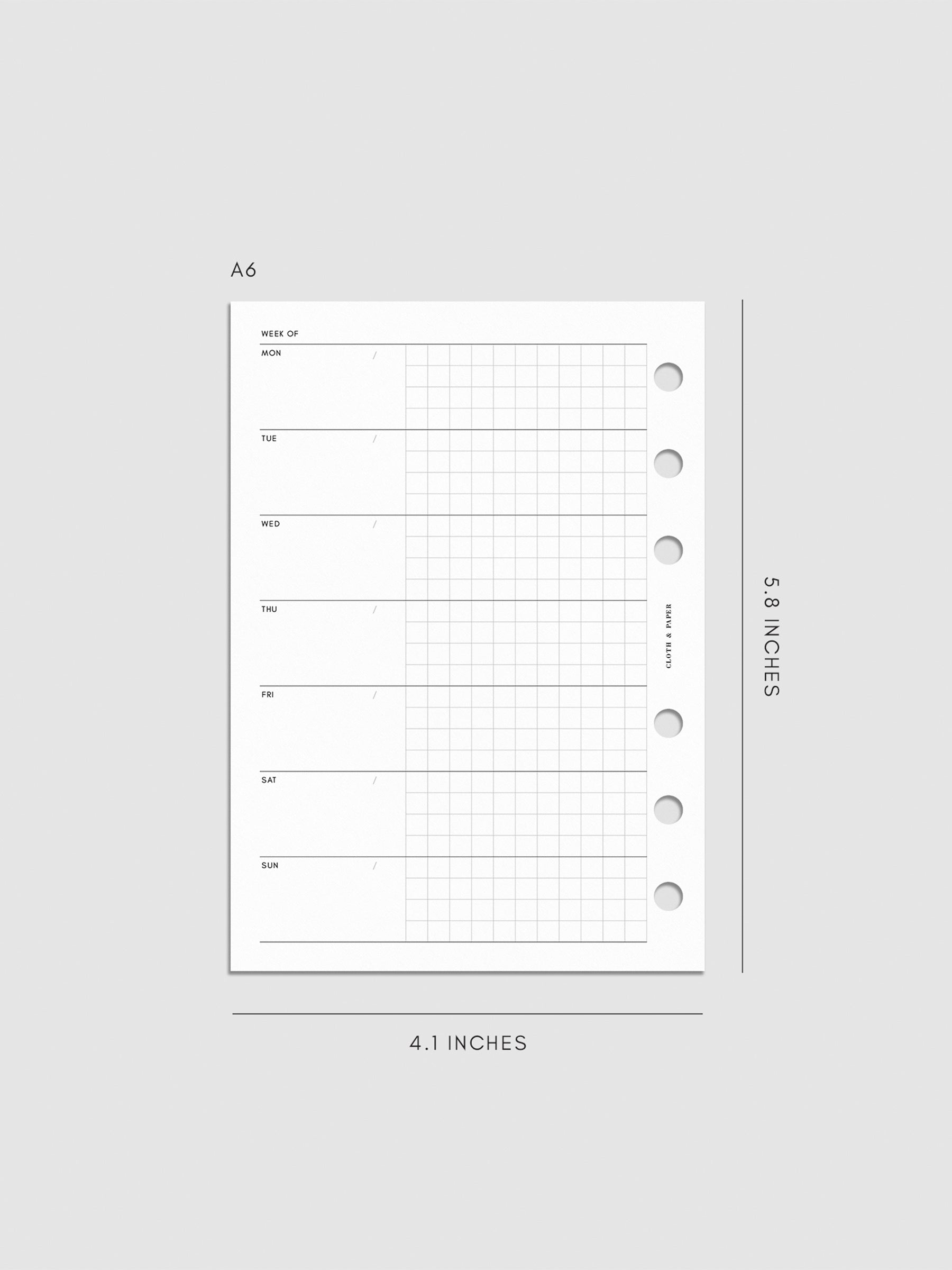 Digital mockup of insert sized A6.