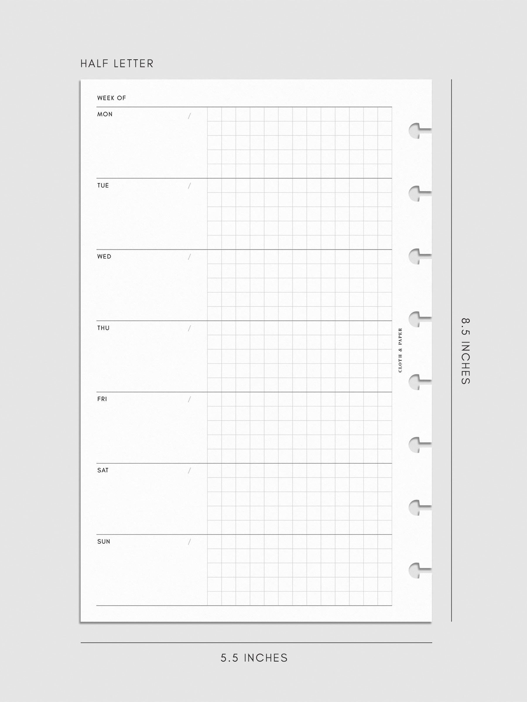 Digital mockup of insert sized Half Letter.