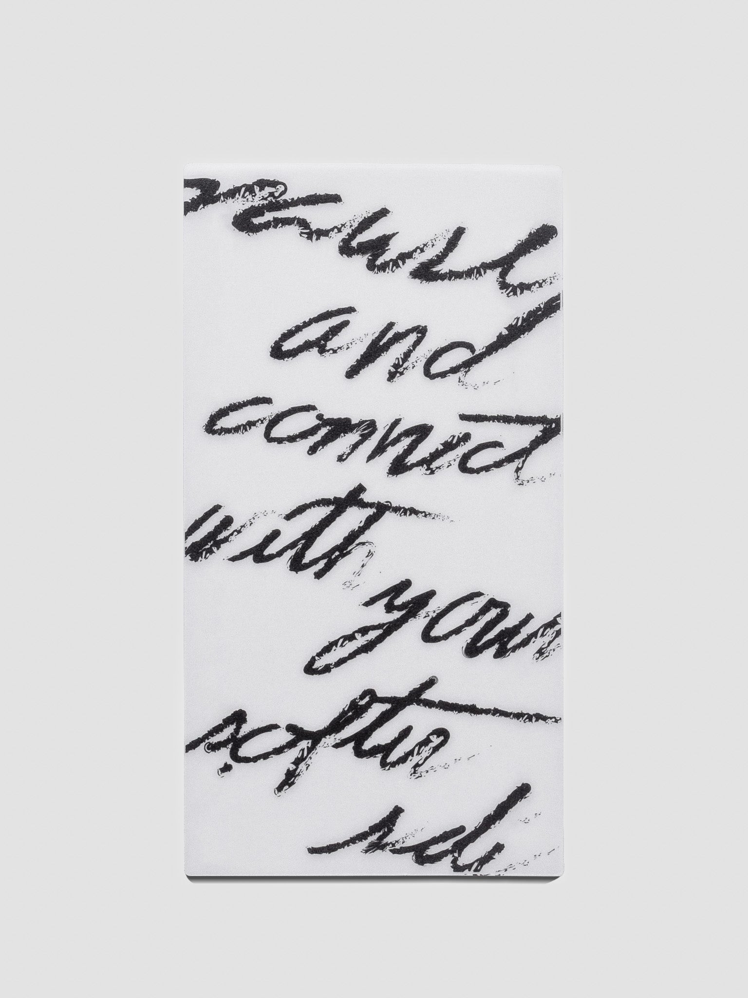 Journaling card with black text encouraging the reader to connect with their soft side.