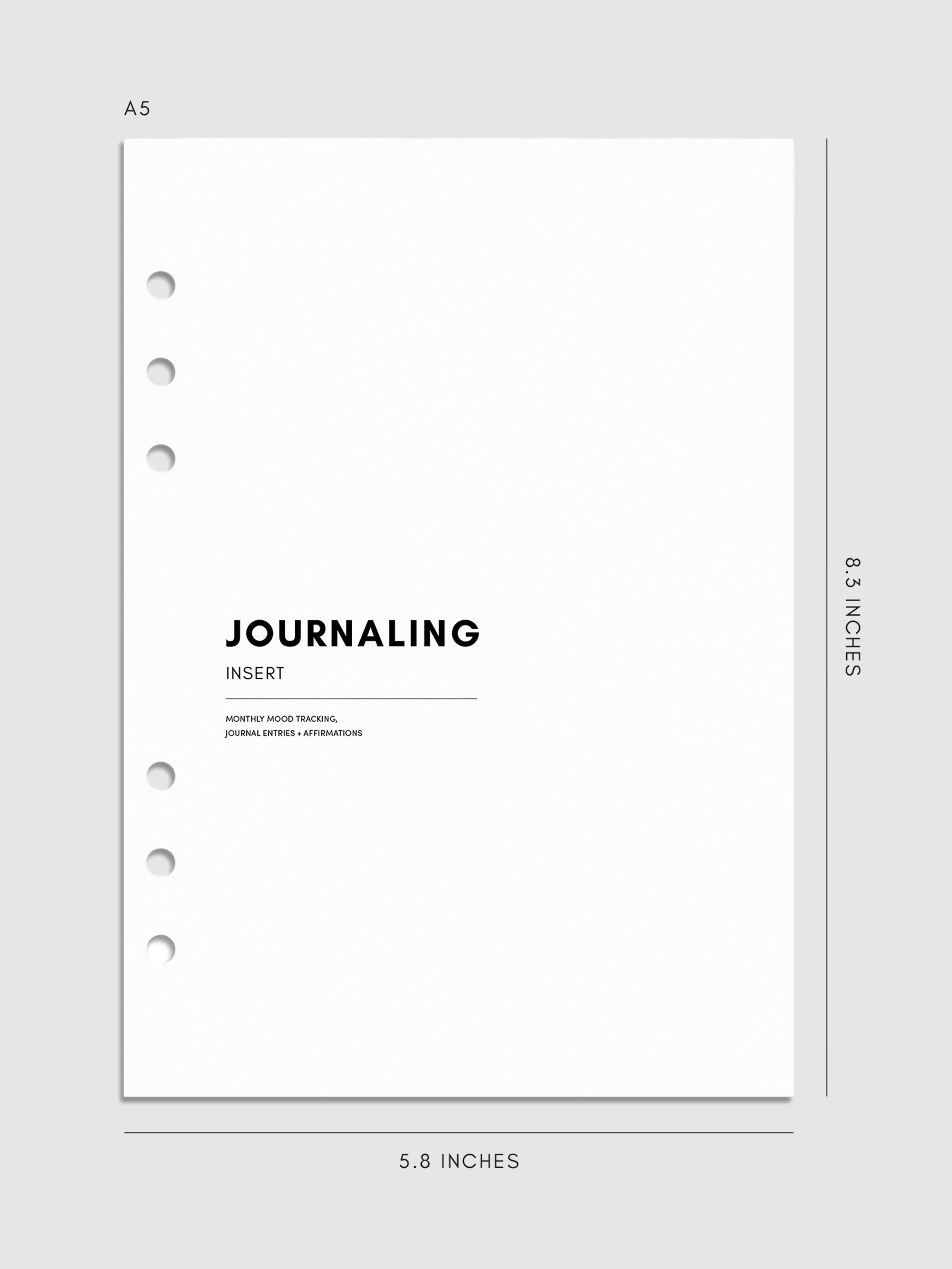 Digital mockup of insert in A5 sizing.