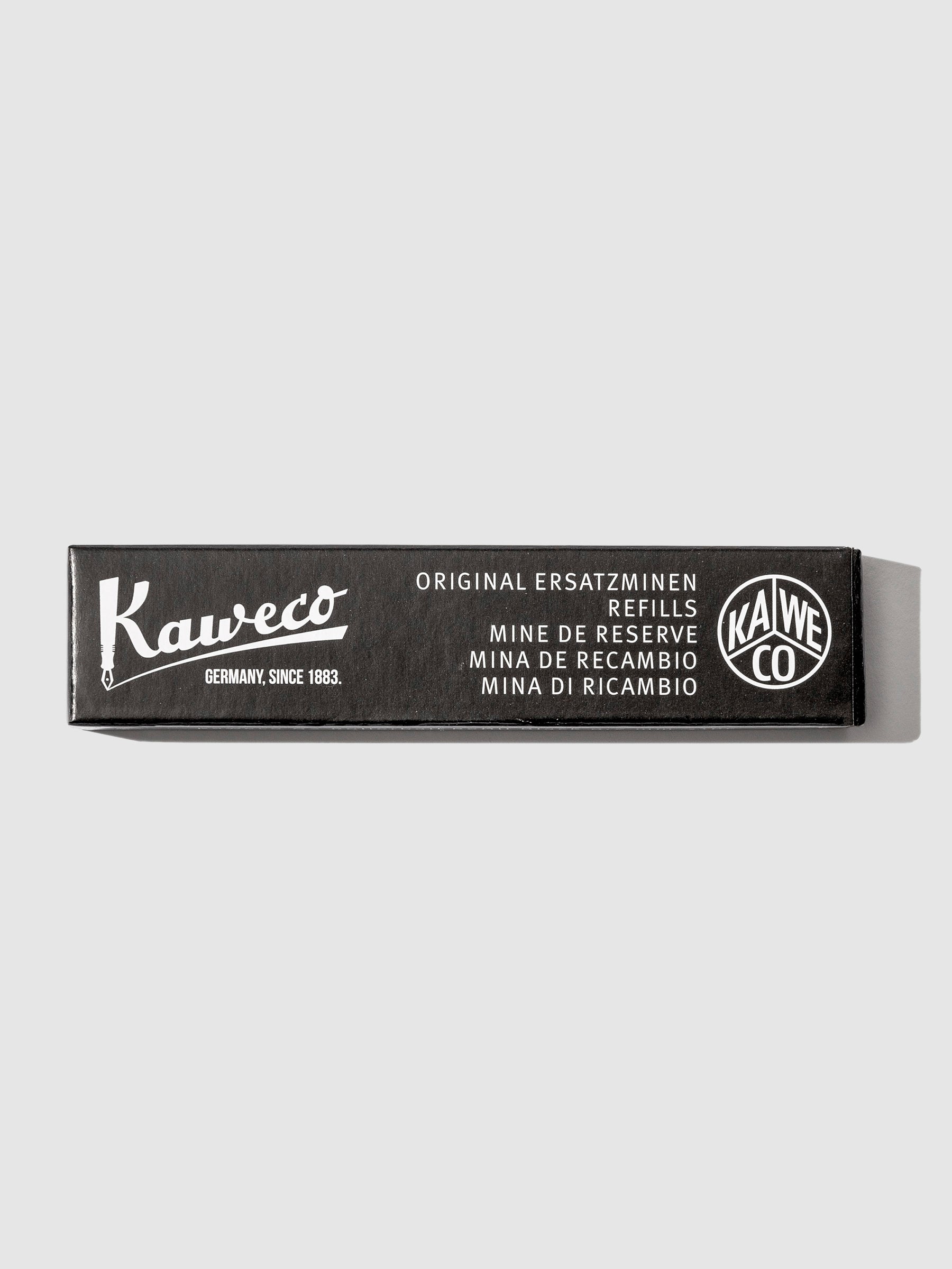 Kaweco Sport Gel Rollerball Pen Refill, Black, Cloth and Paper. Refill box displayed on a neutral background.