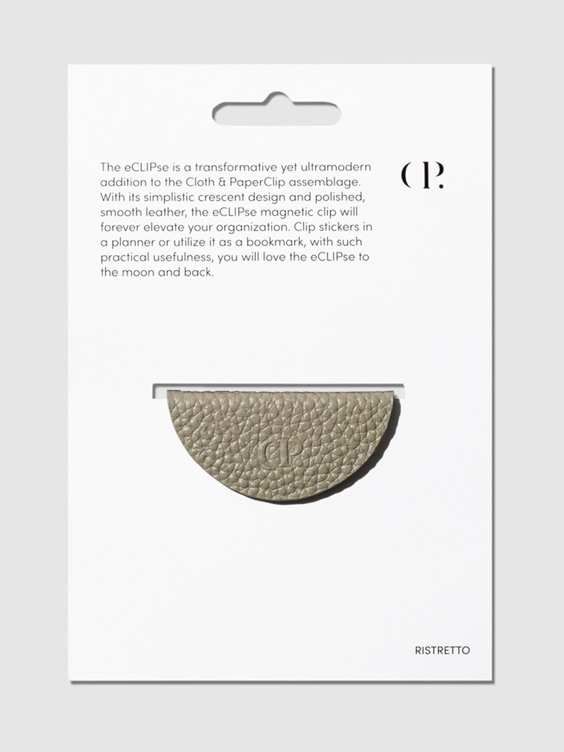 Beige bookmark shown in its packaging on a neutral background.