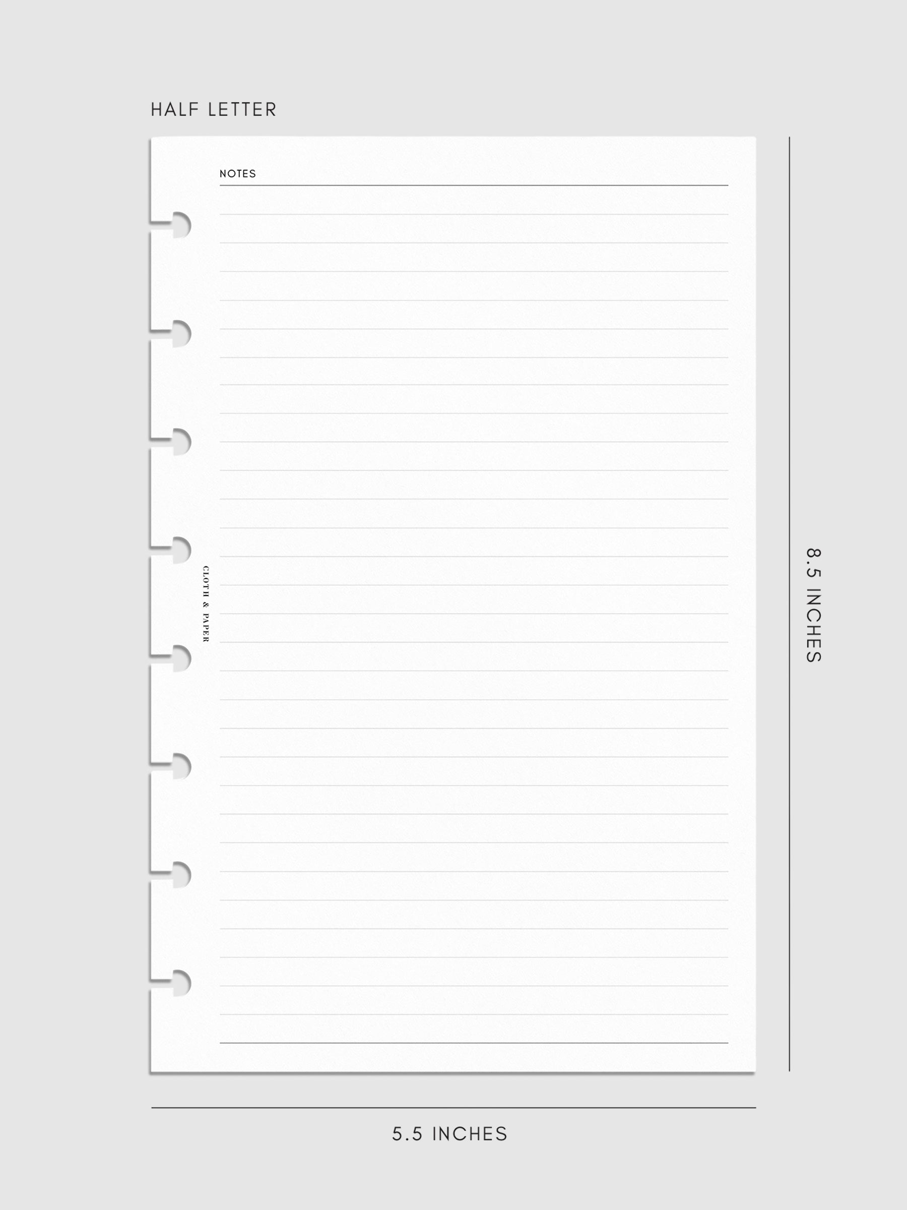 Digital mockup of insert in Half Letter.