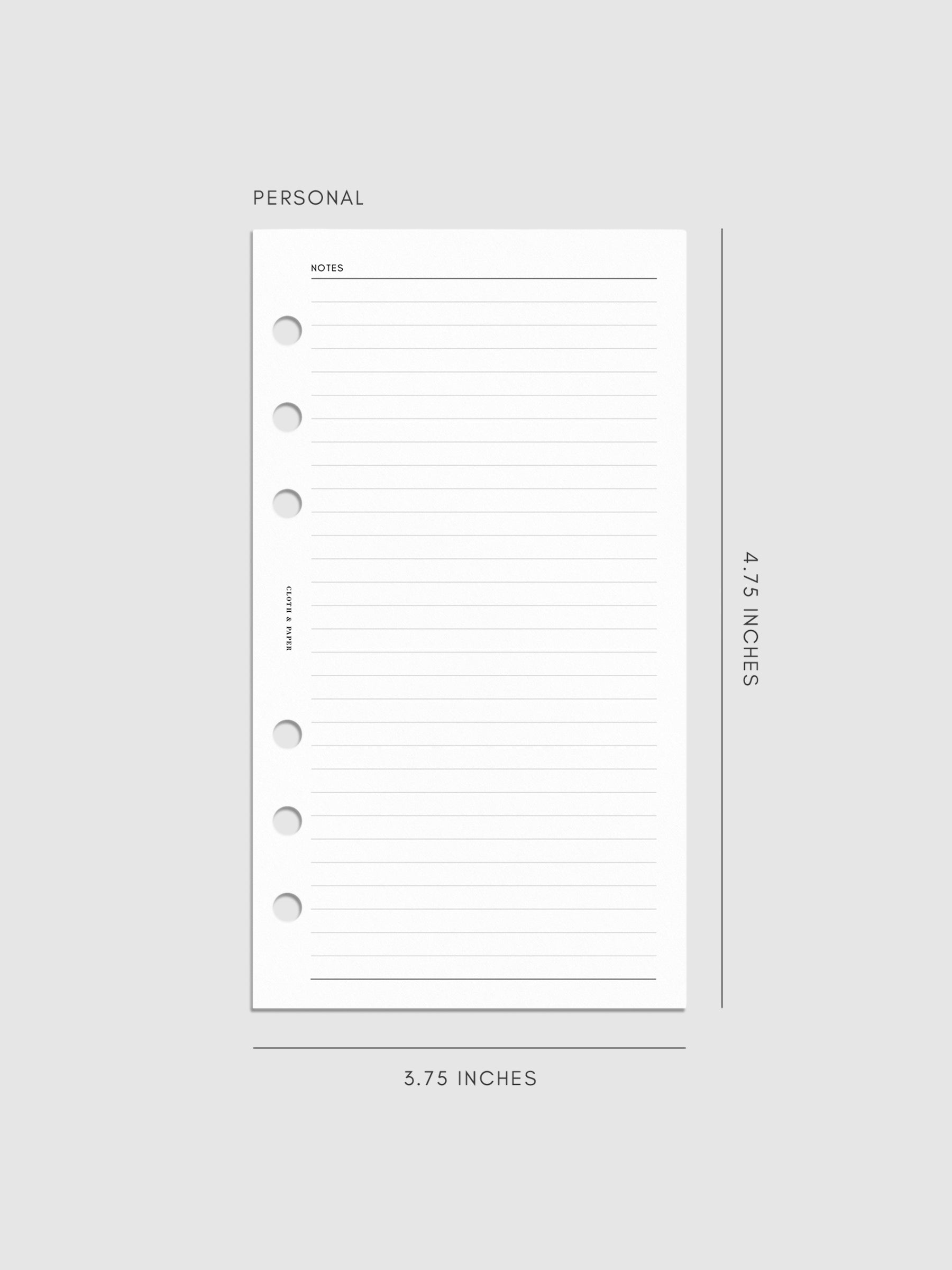 Digital mockup of insert in Personal.