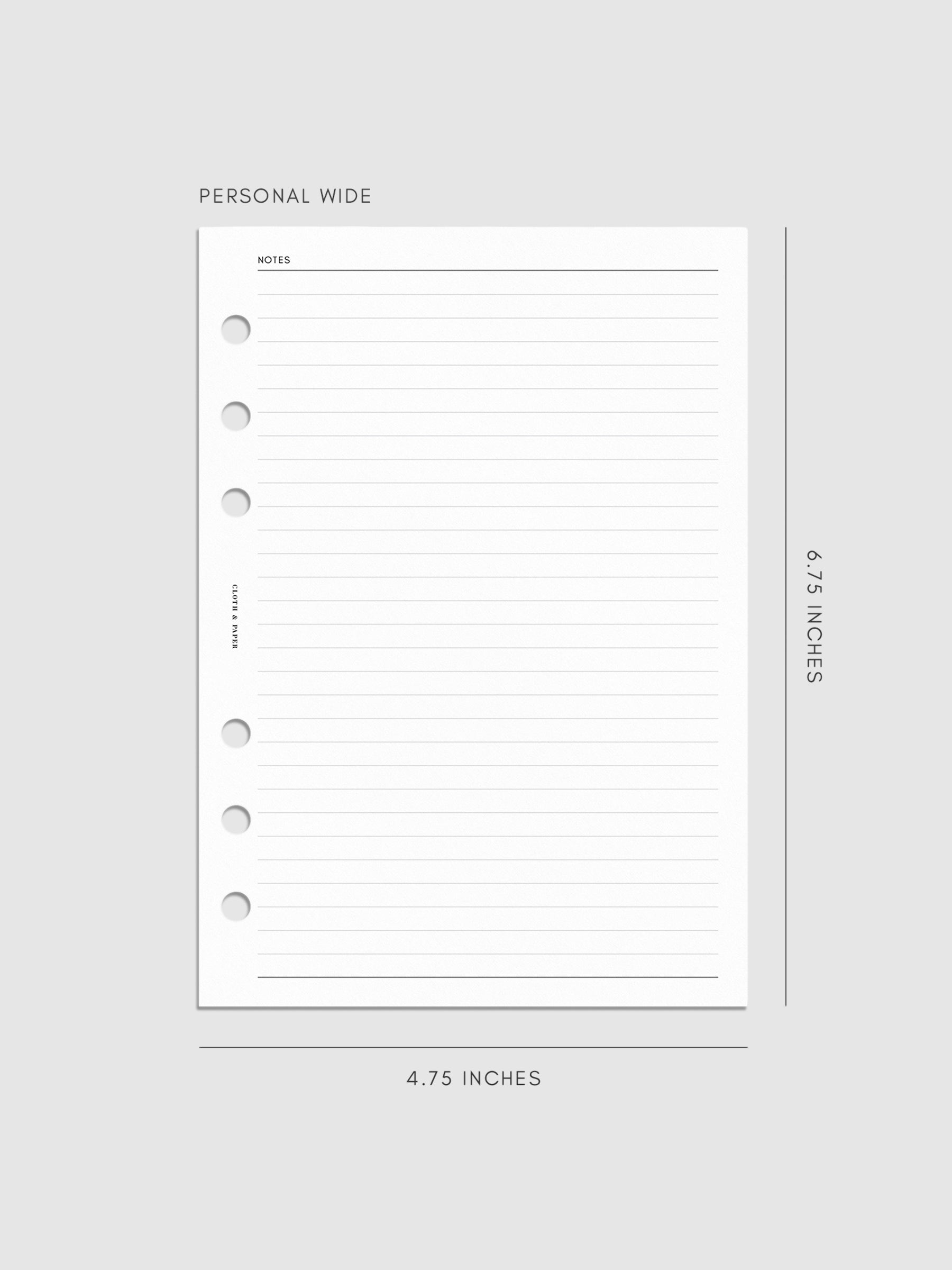 Digital mockup of insert in Personal Wide.