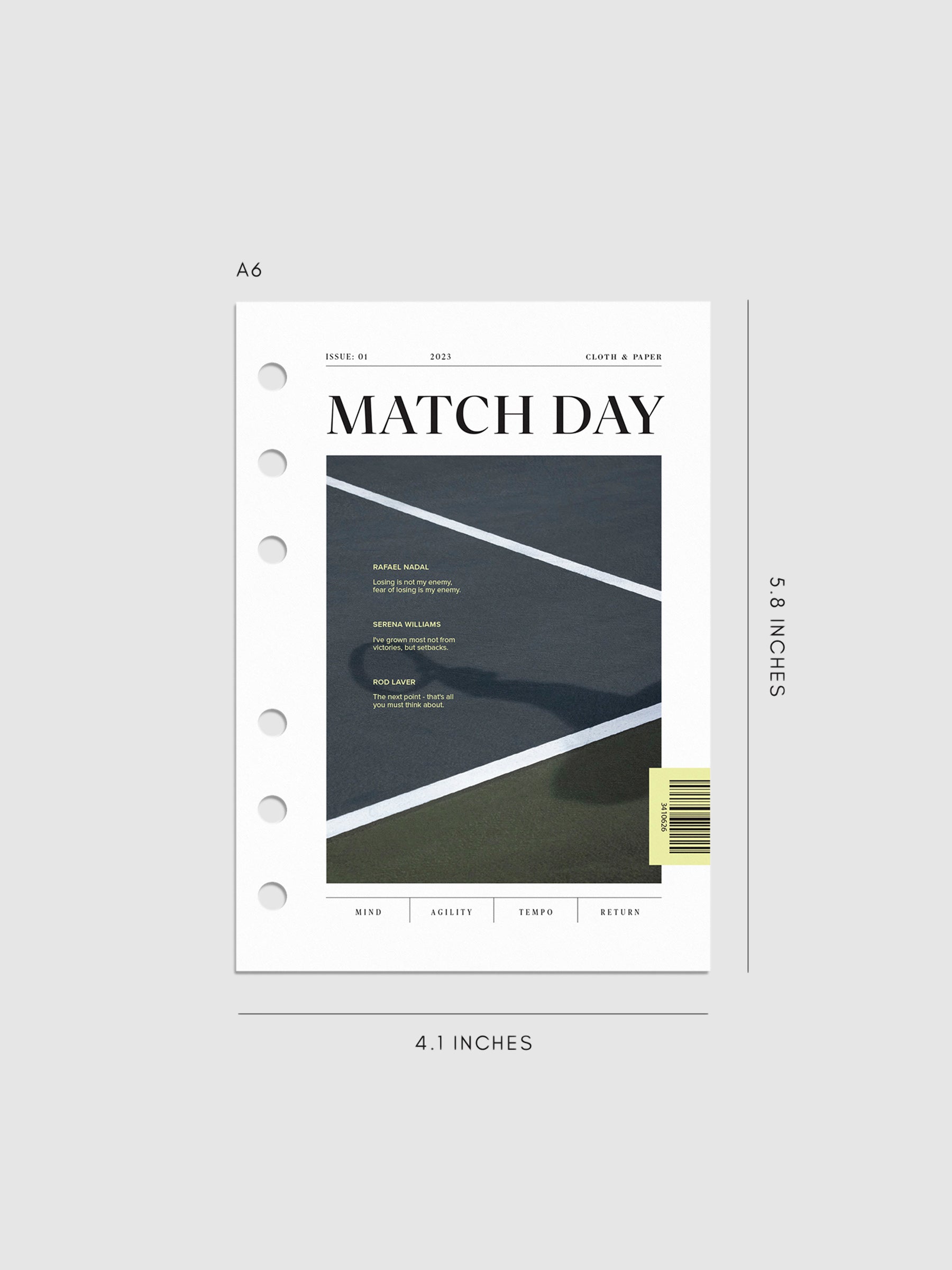 Digital mockup of Match Day dashboard in A6.