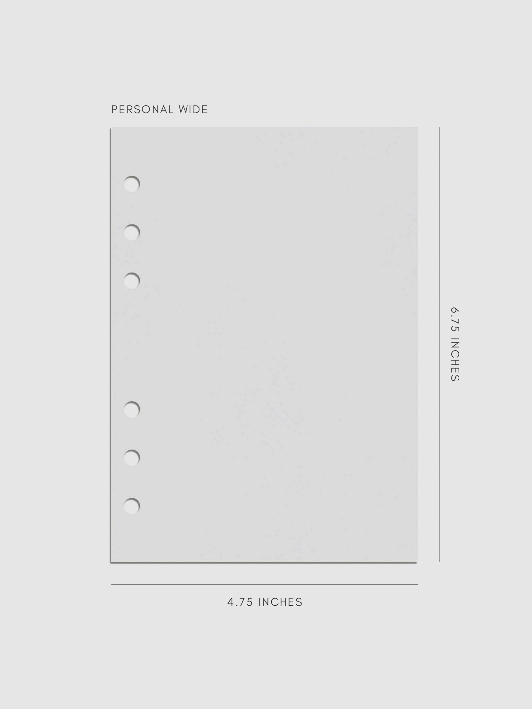 Digital mockup of insert in Personal Wide.