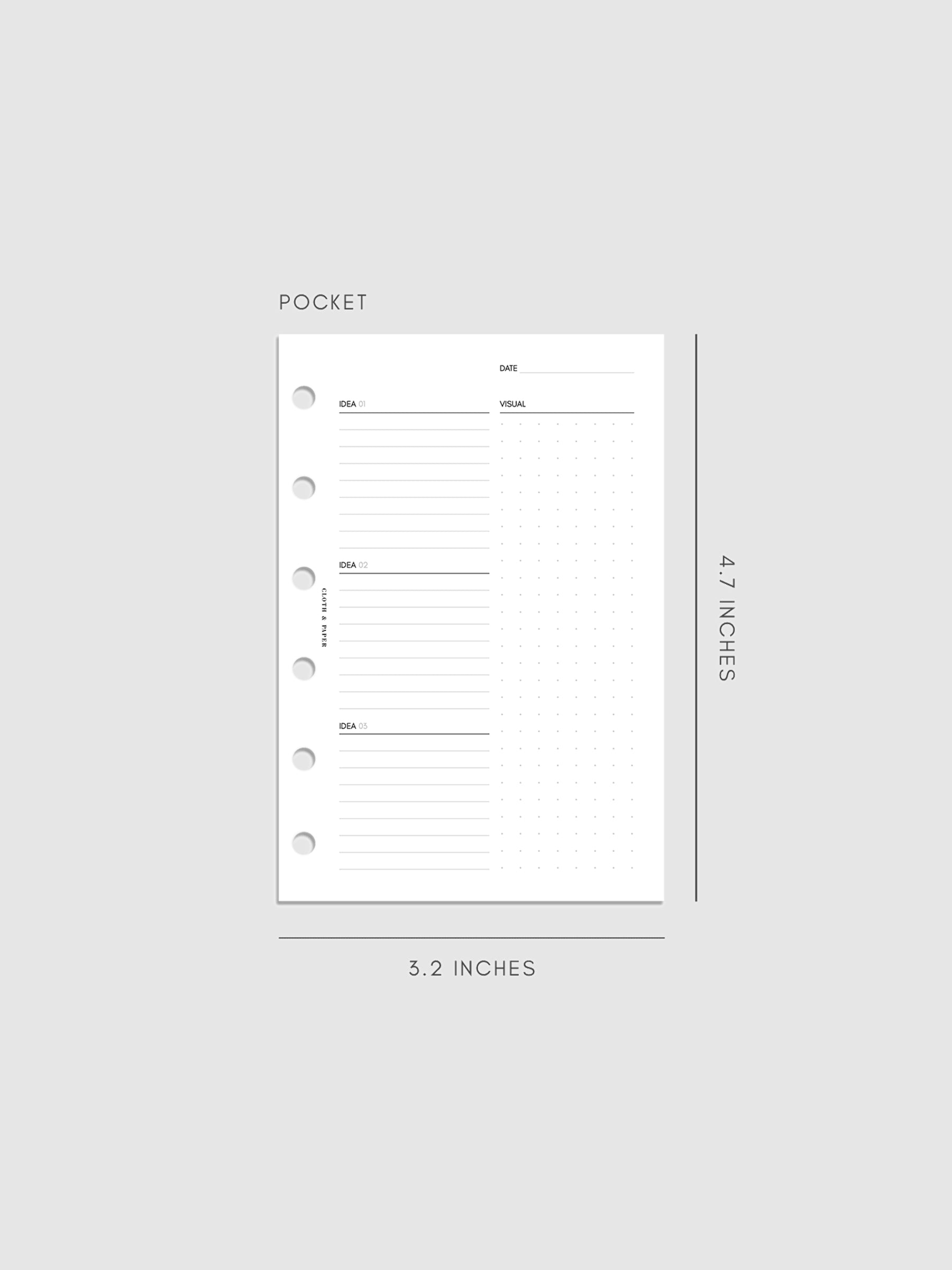 Digital mockup of insert in Pocket sizing.