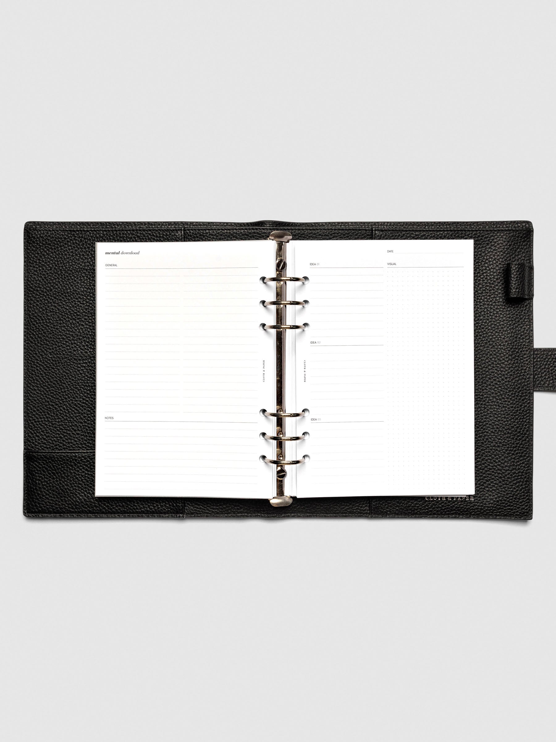 Insert in use inside a discbound planner system. Size shown is A5.