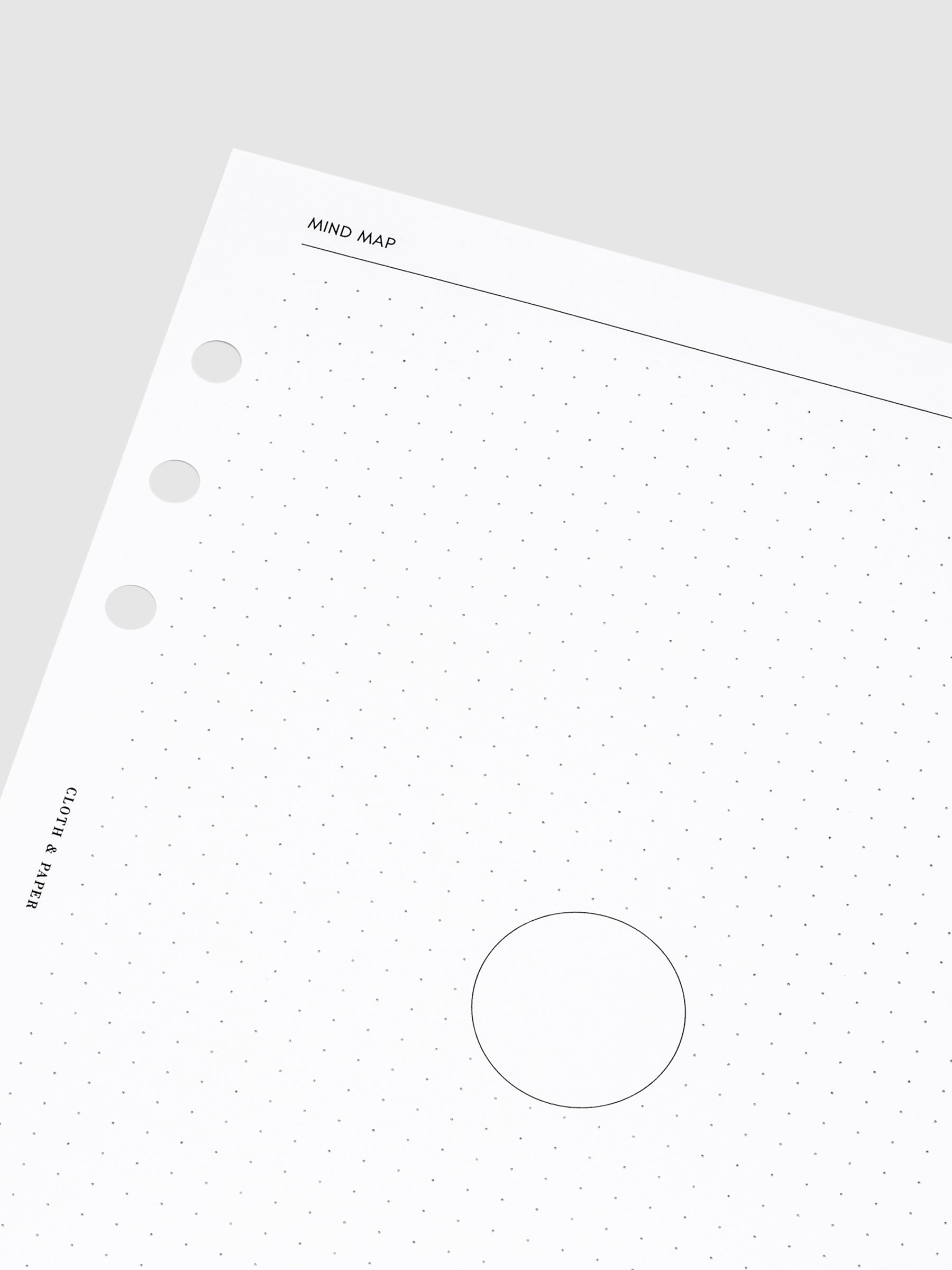 Closeup of an unused Mind Map page.