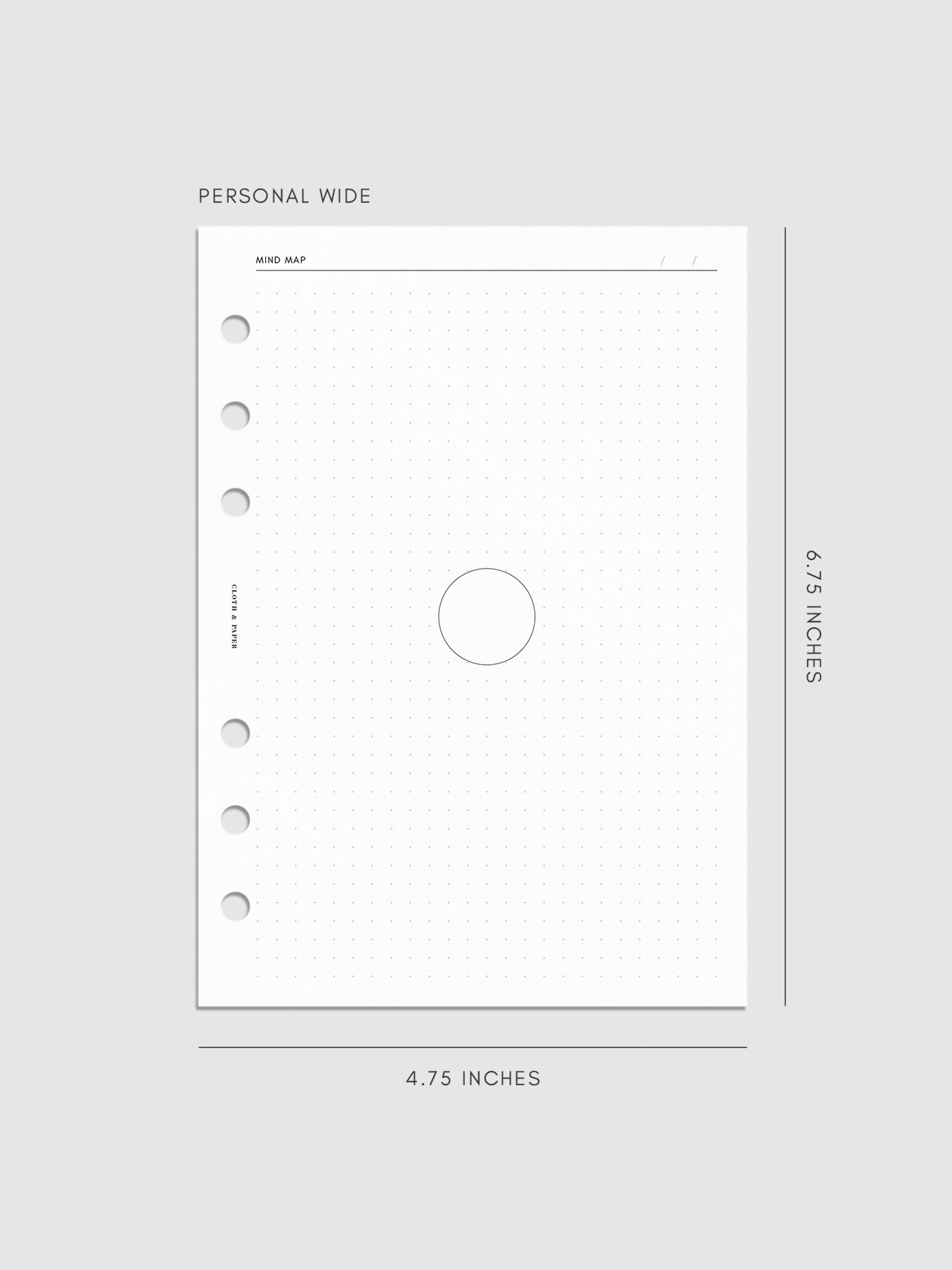 Mockup of insert in Personal Wide sizing.