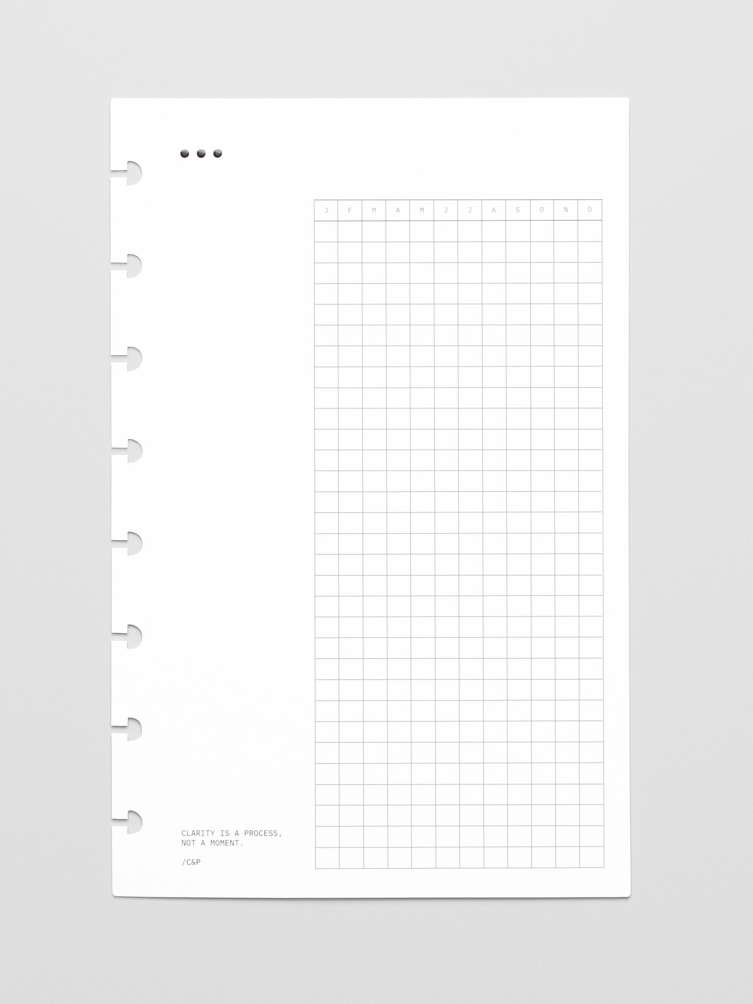 Mindful Moments Planner Dashboard in Half Letter size.
