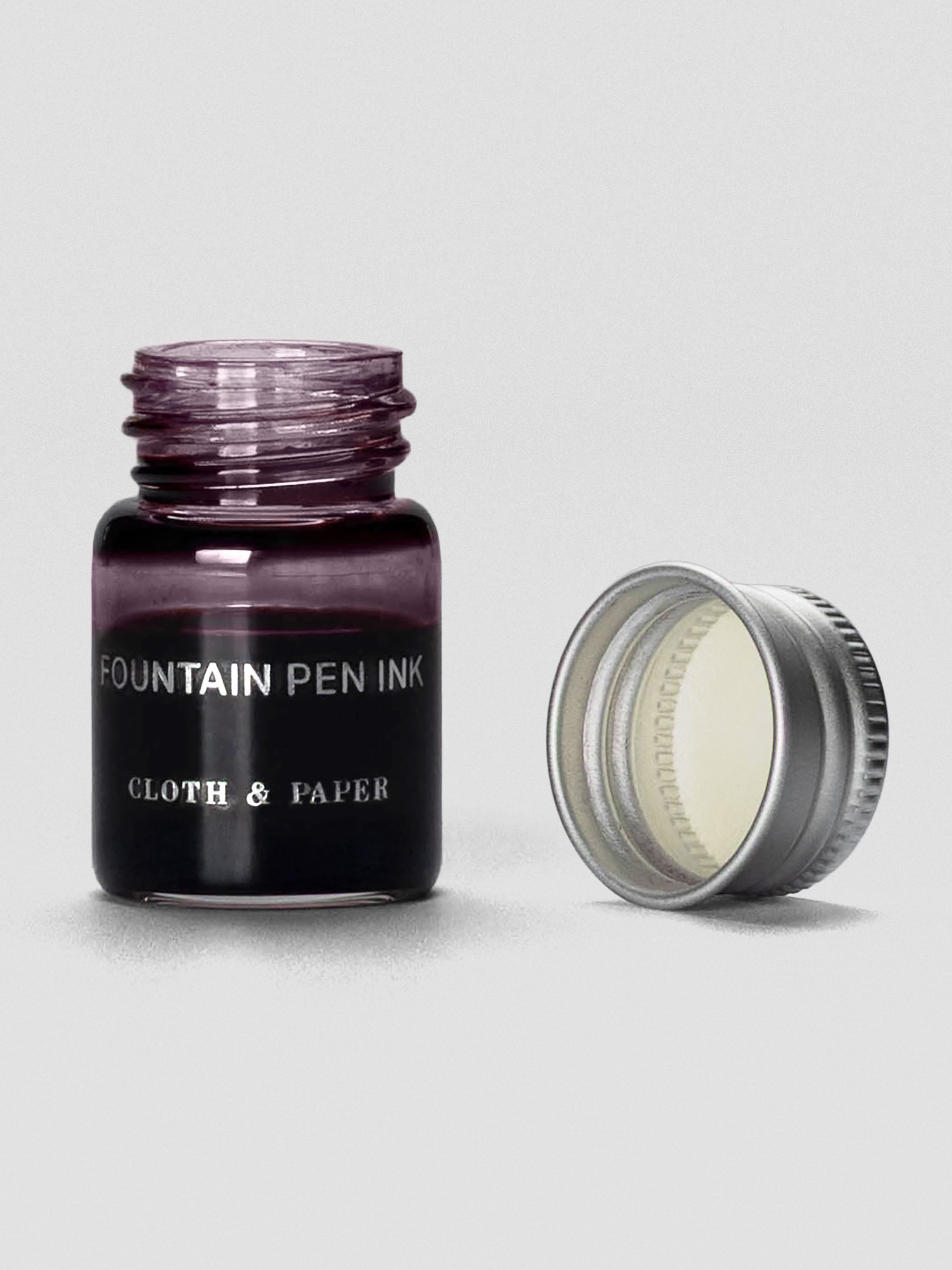 Avant Garde Mini Fountain Pen Ink shown with cap off bottle.